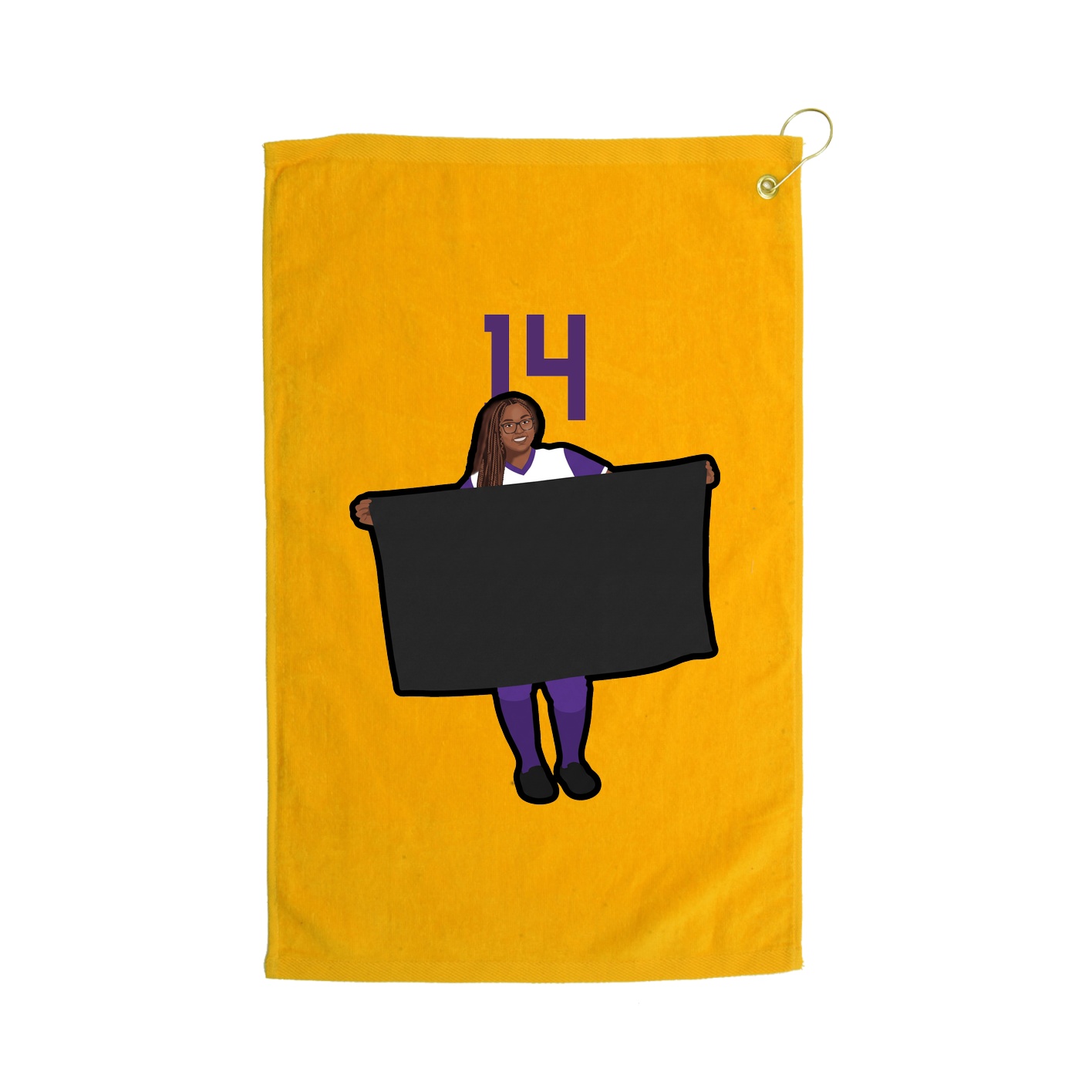 Golf Towel — Number Top in Gold