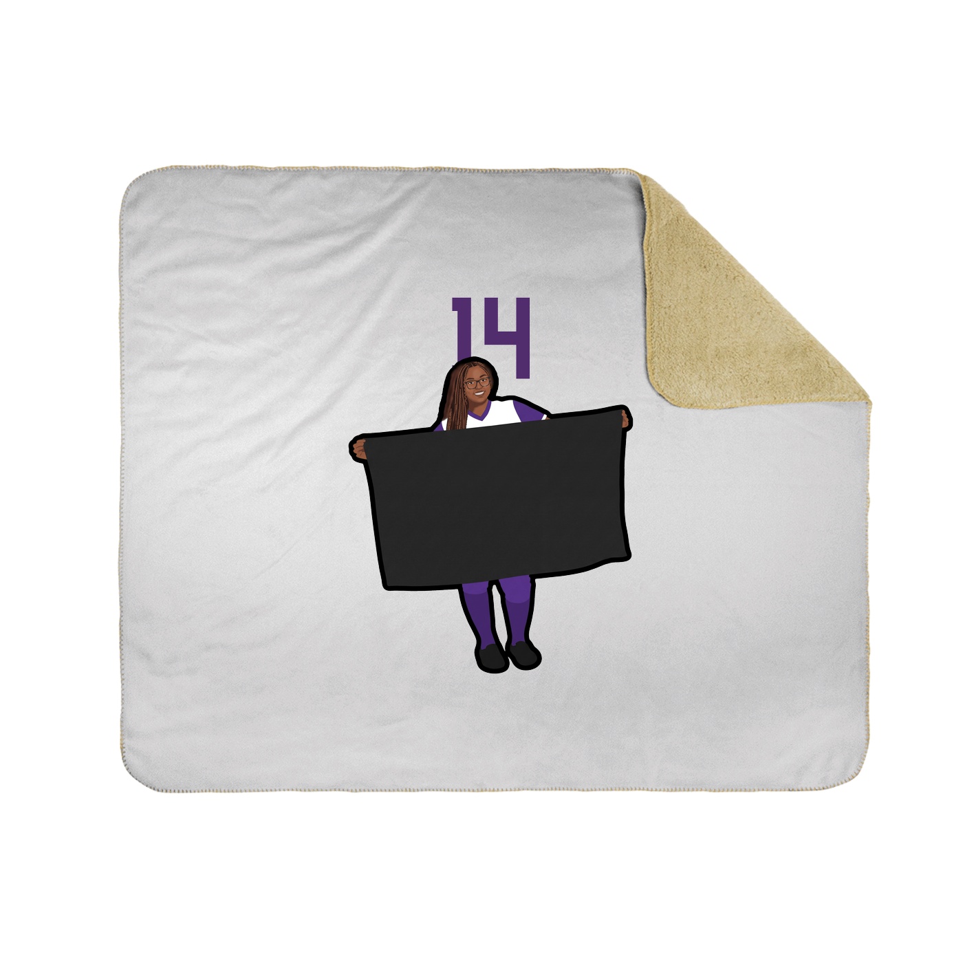 Throw Blanket — Number Top in White