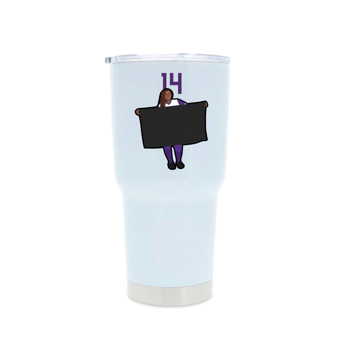 30oz Stainless Steel Tumbler — Number Top in White
