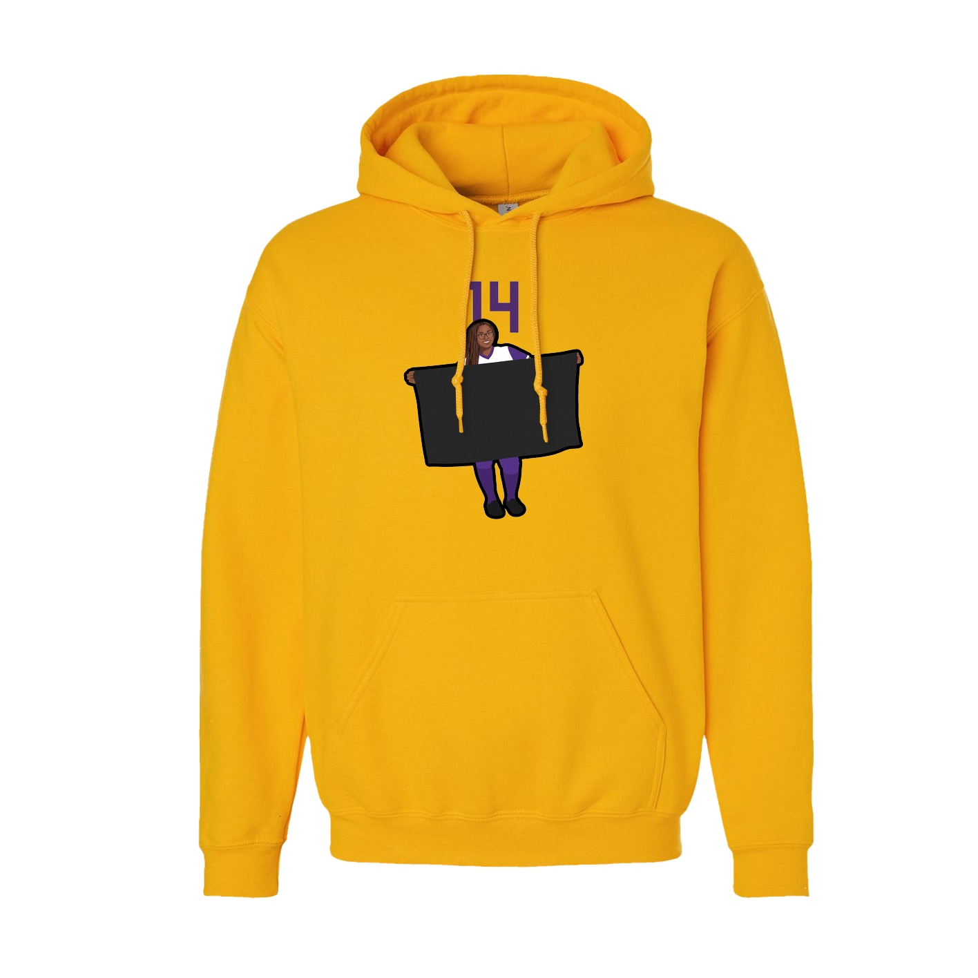 Youth Hoodie — Number Top in Gold