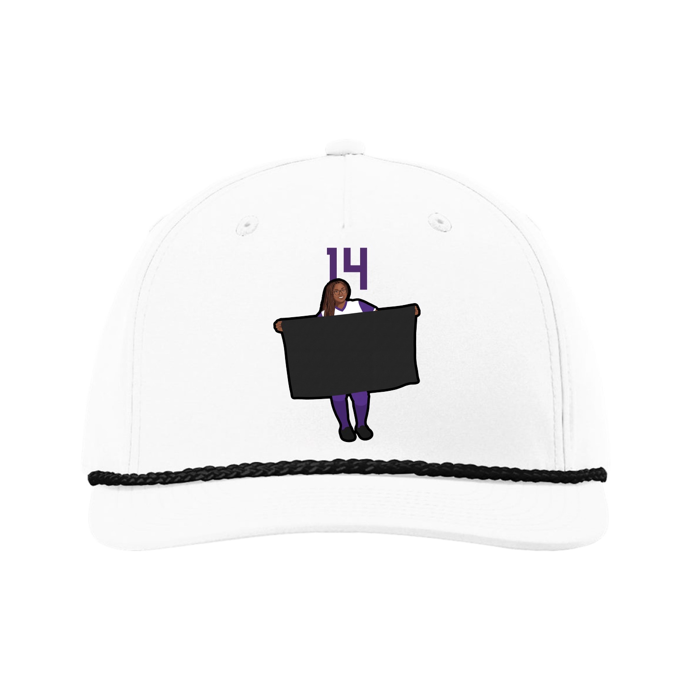 Five-Panel Classic Rope Cap — Number Top in White