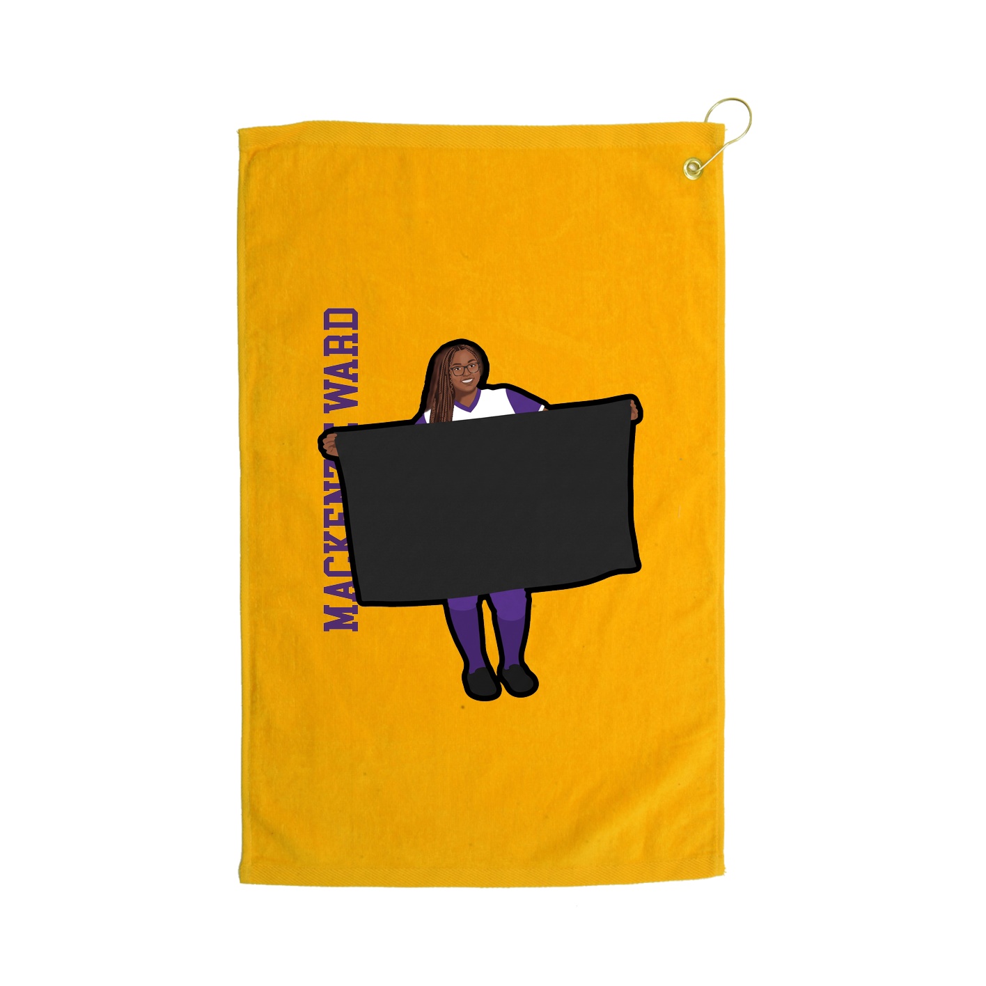 Golf Towel — Name Vertical in Gold