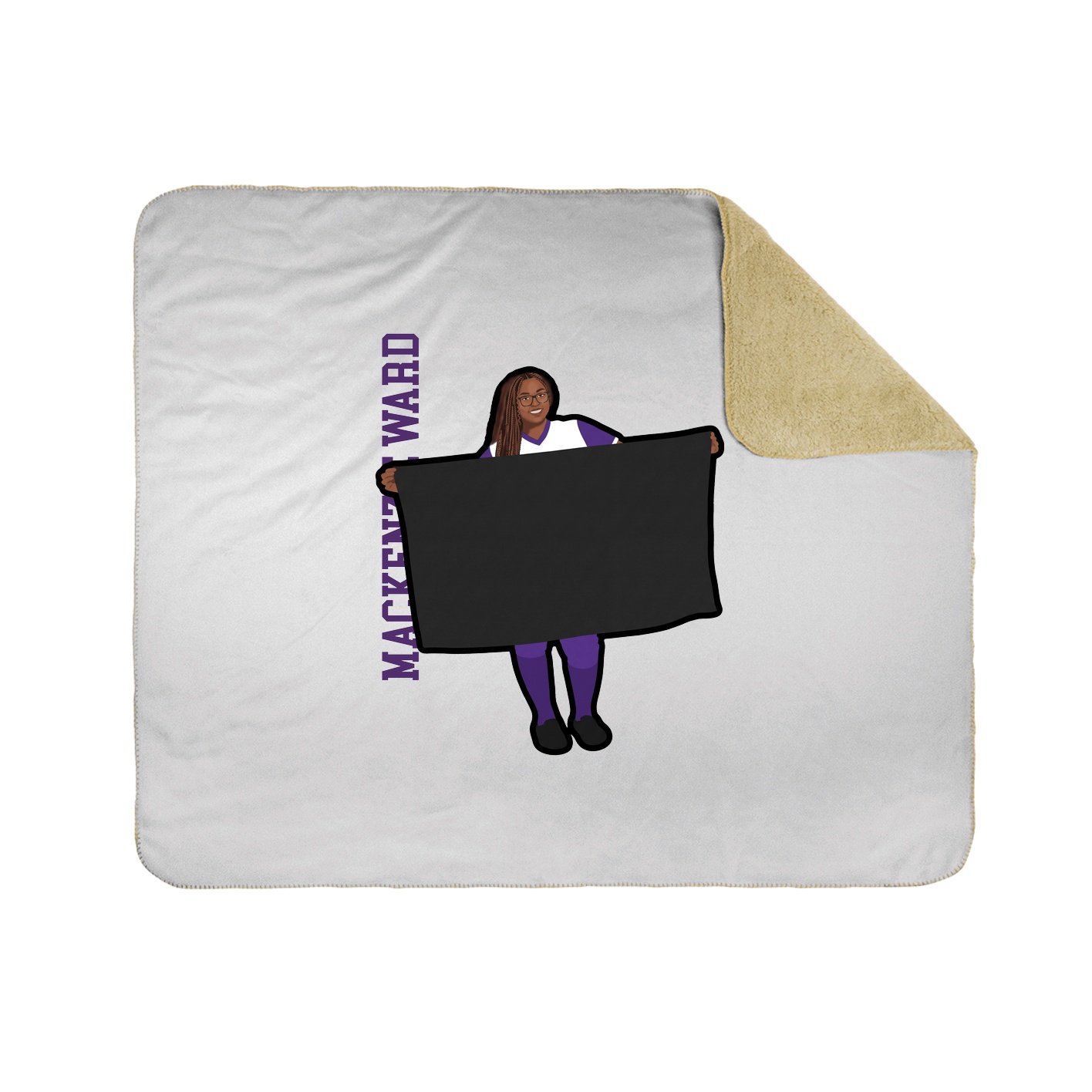 Throw Blanket — Name Vertical in White