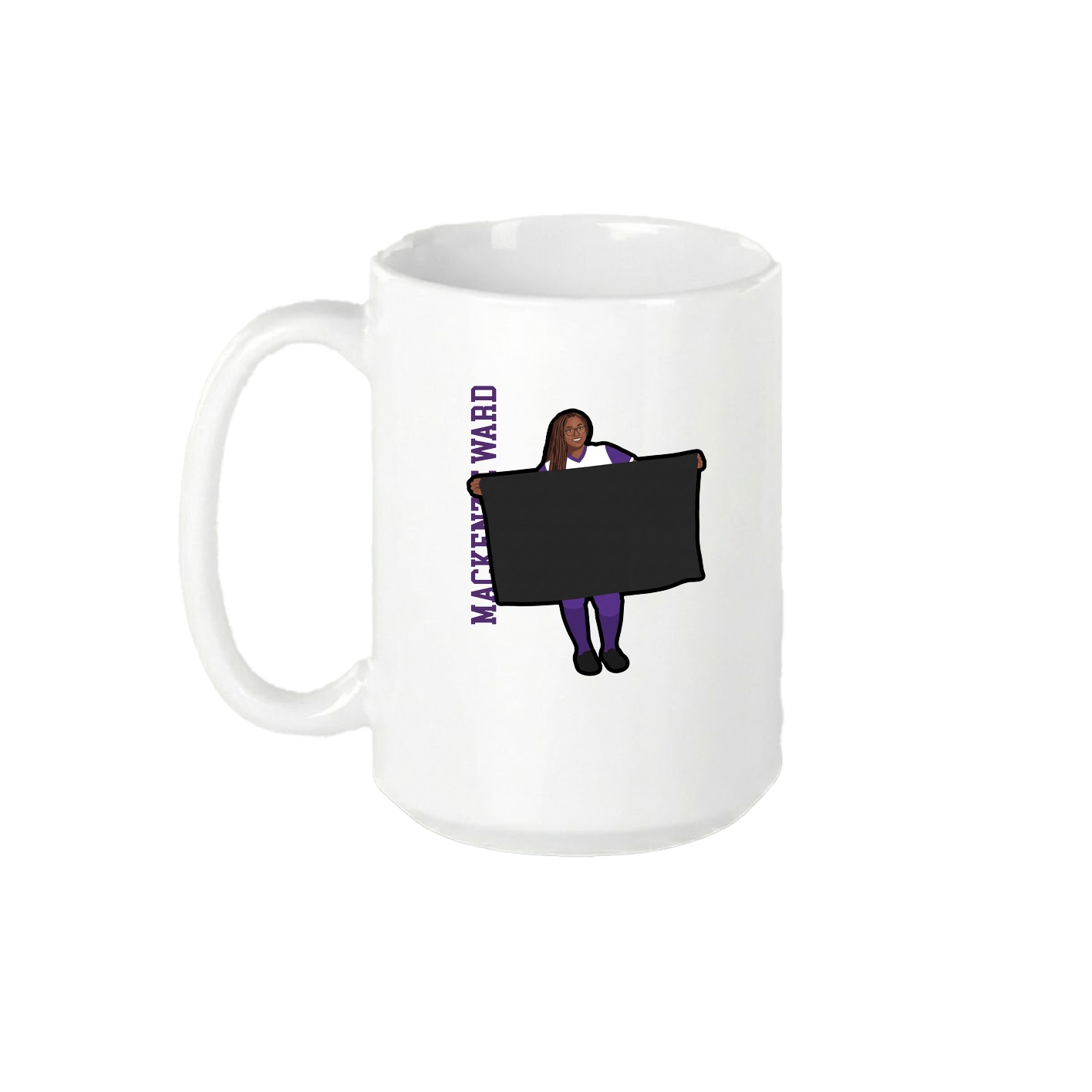 15oz Coffee Mug — Name Vertical in White