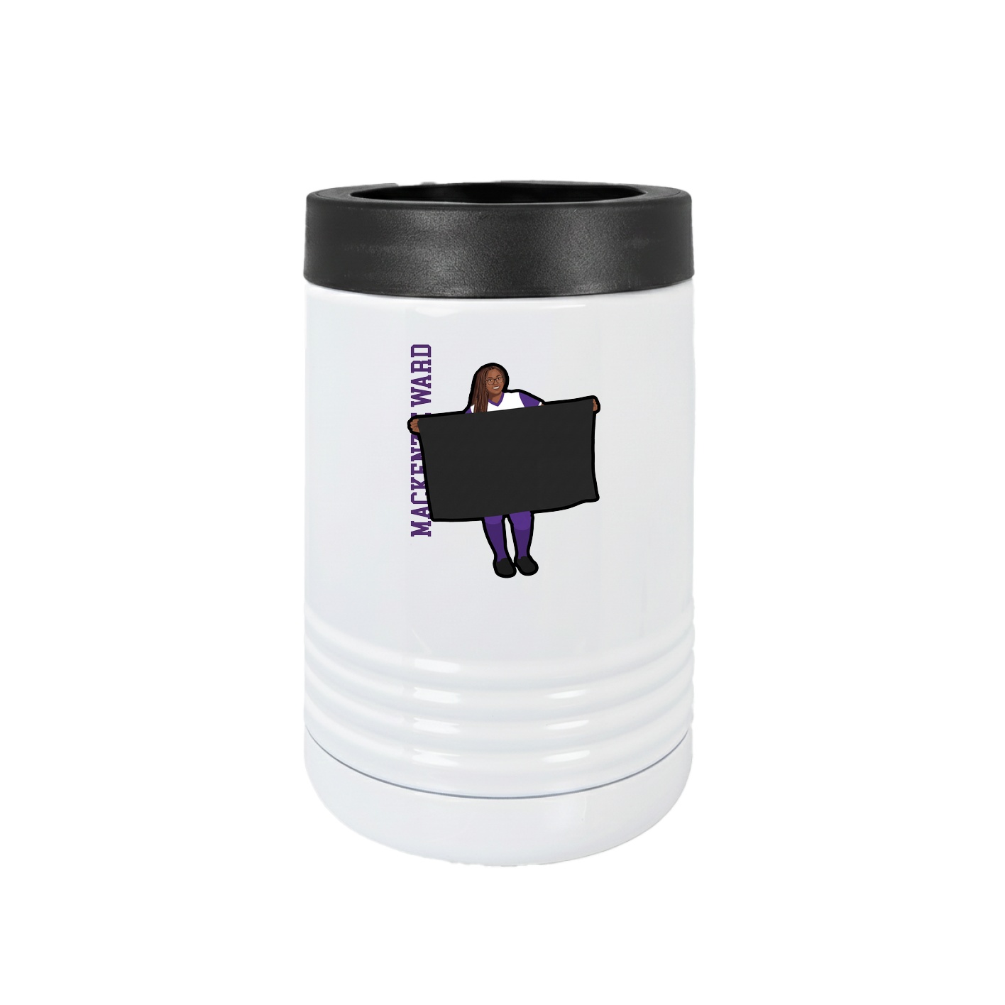 Beverage Holder — Name Vertical in White