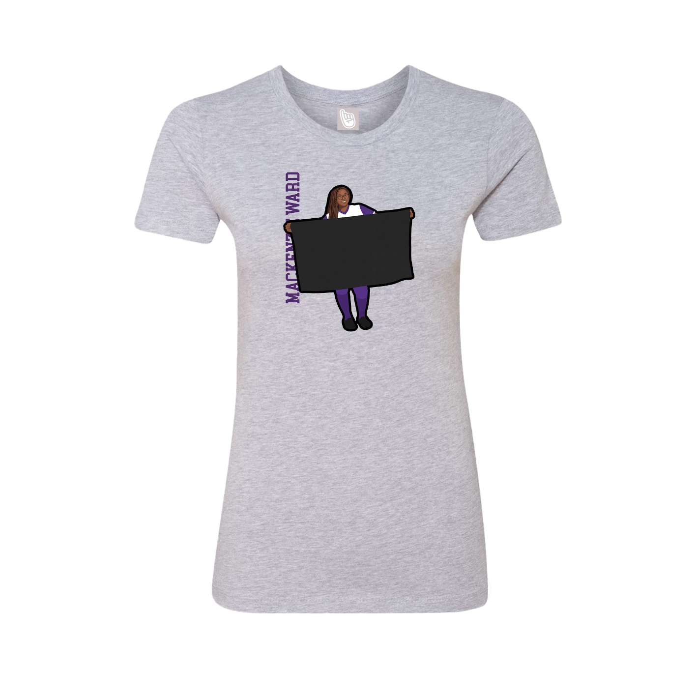Fitted Women's Tee — Name Vertical in Grey