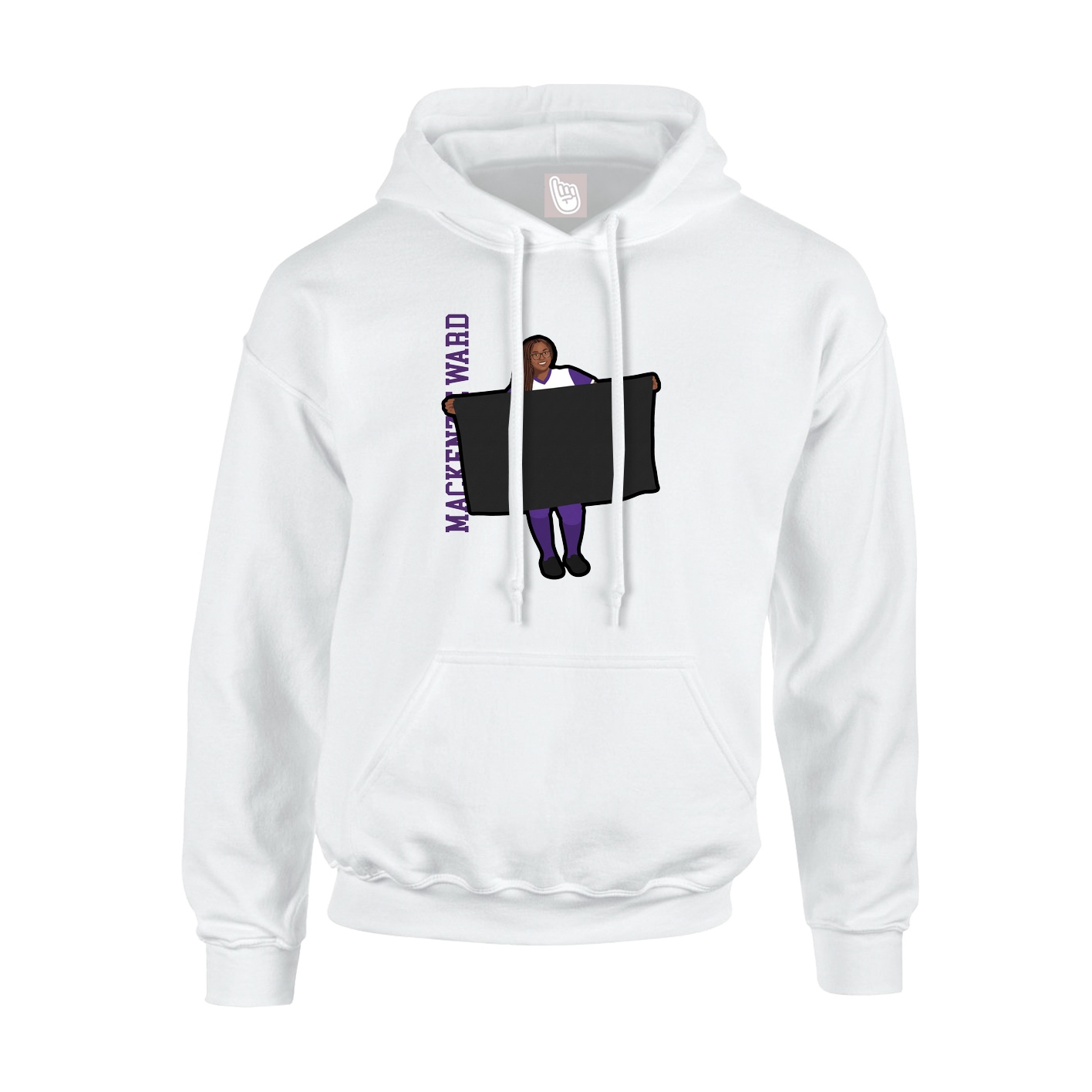 Youth Hoodie — Name Vertical in White
