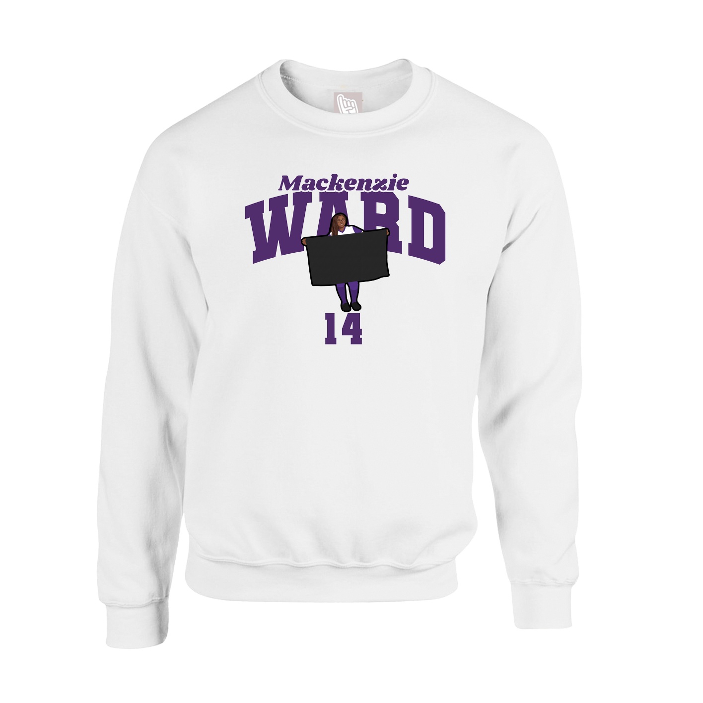 Fleece Crew — Signature Arch in White