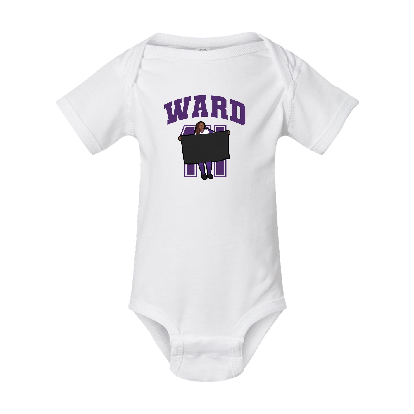 Baby Onesie — Number in White