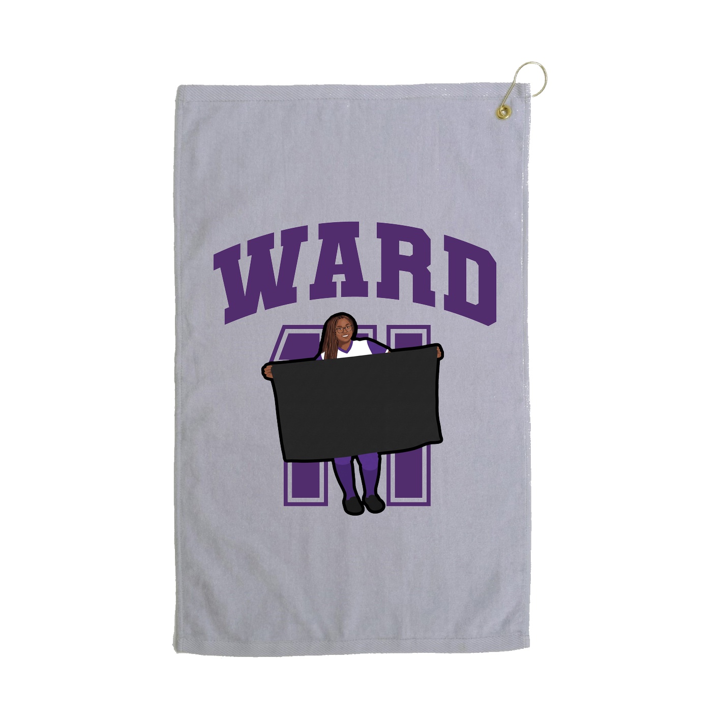 Golf Towel — Number in Grey
