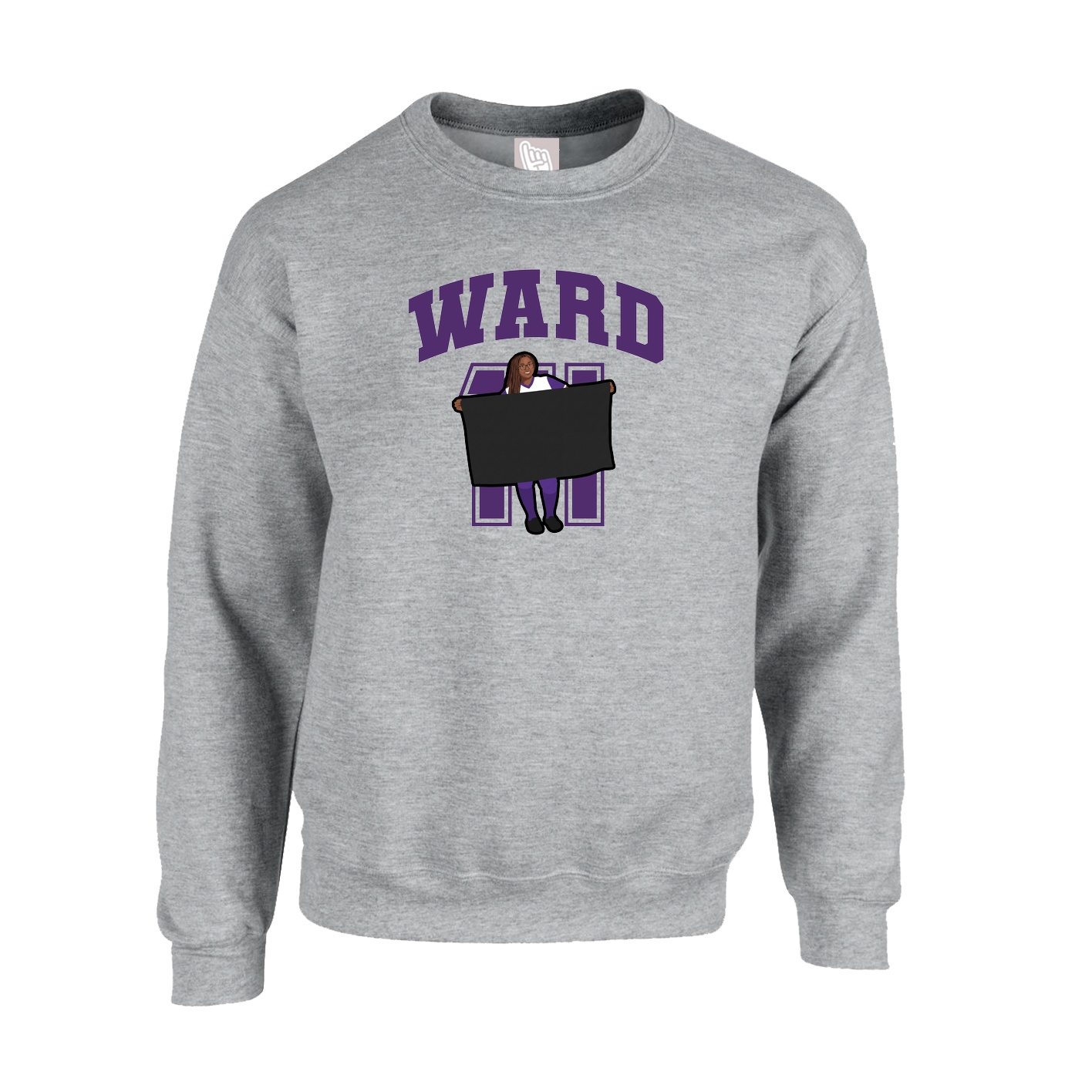Fleece Crew — Number in Grey