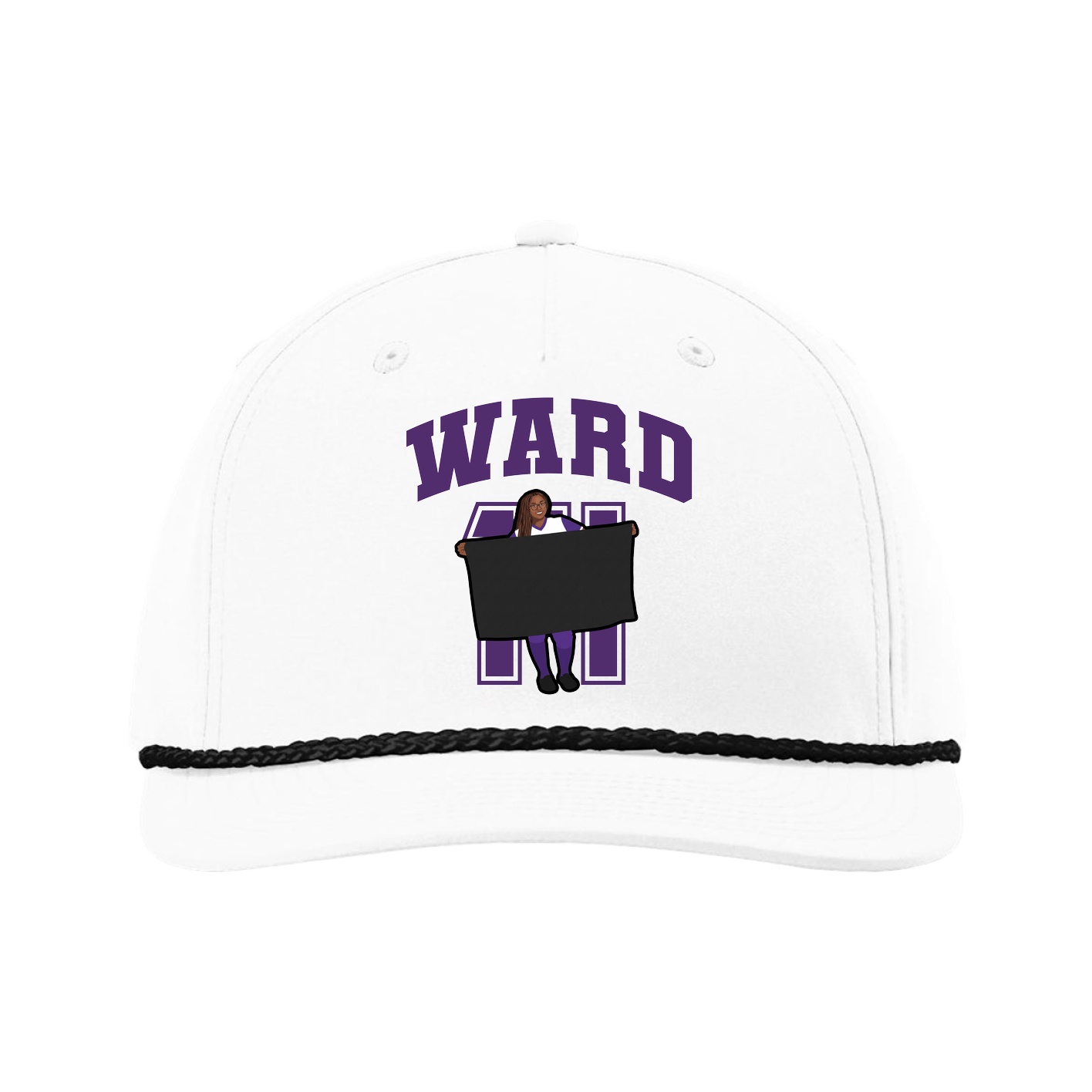 Five-Panel Classic Rope Cap — Number in White