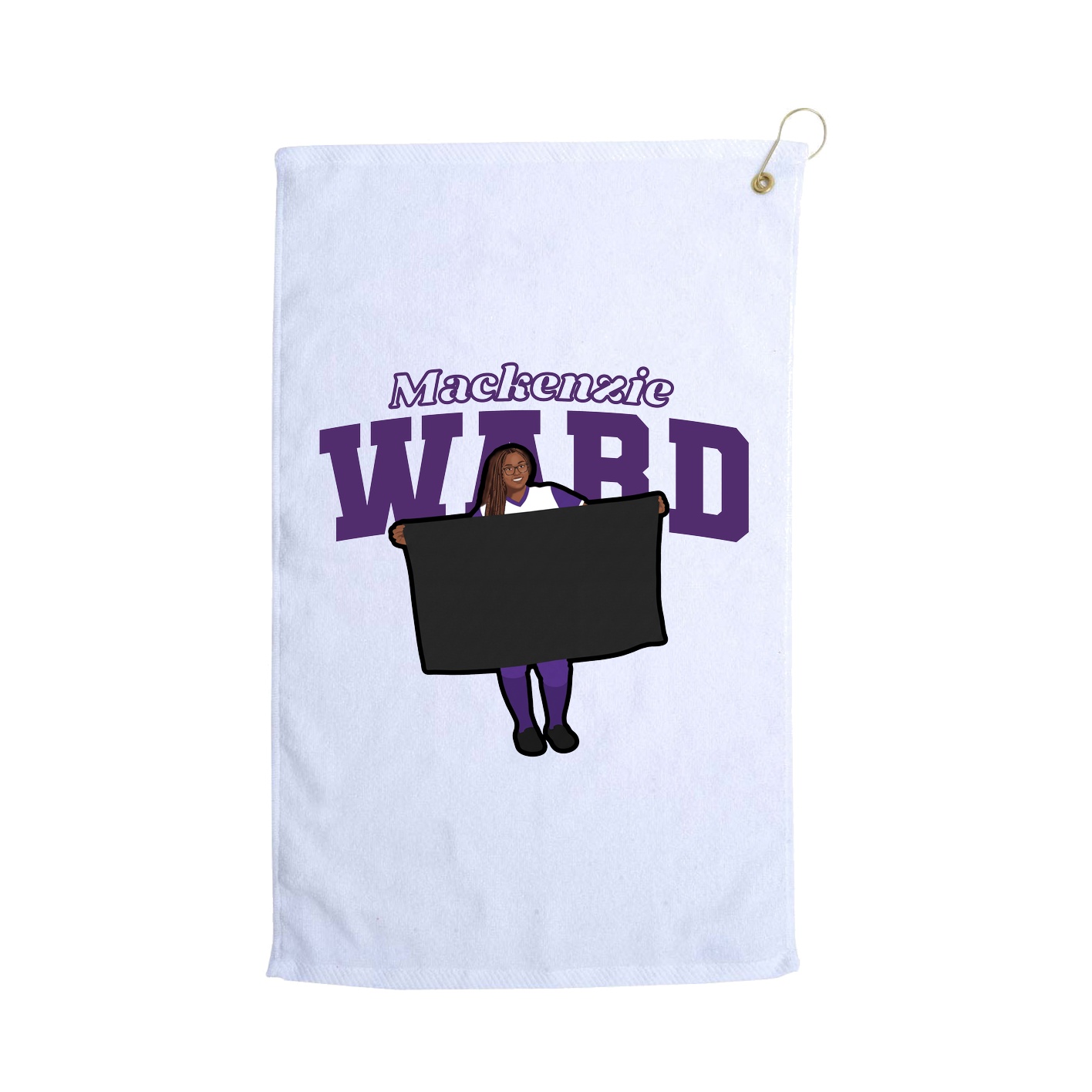Golf Towel — Name Arch in White