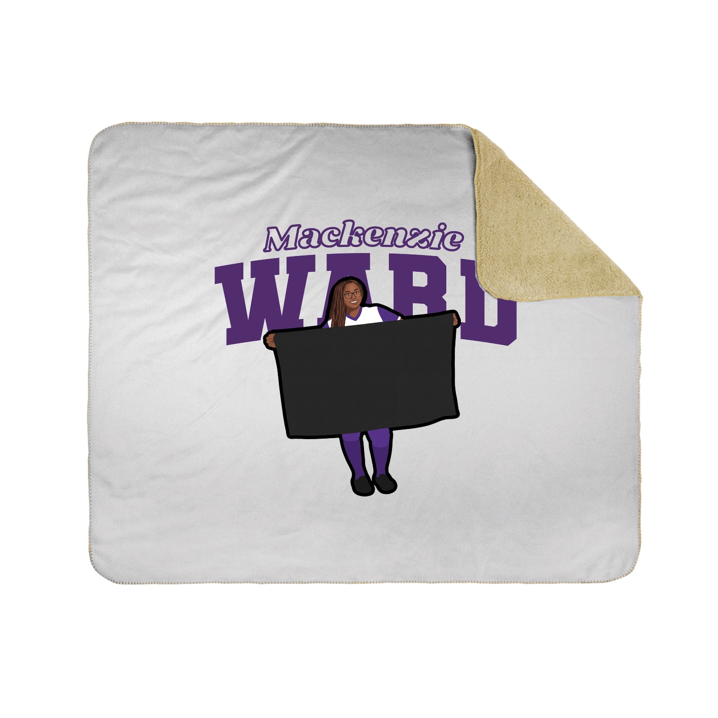 Throw Blanket — Name Arch in White