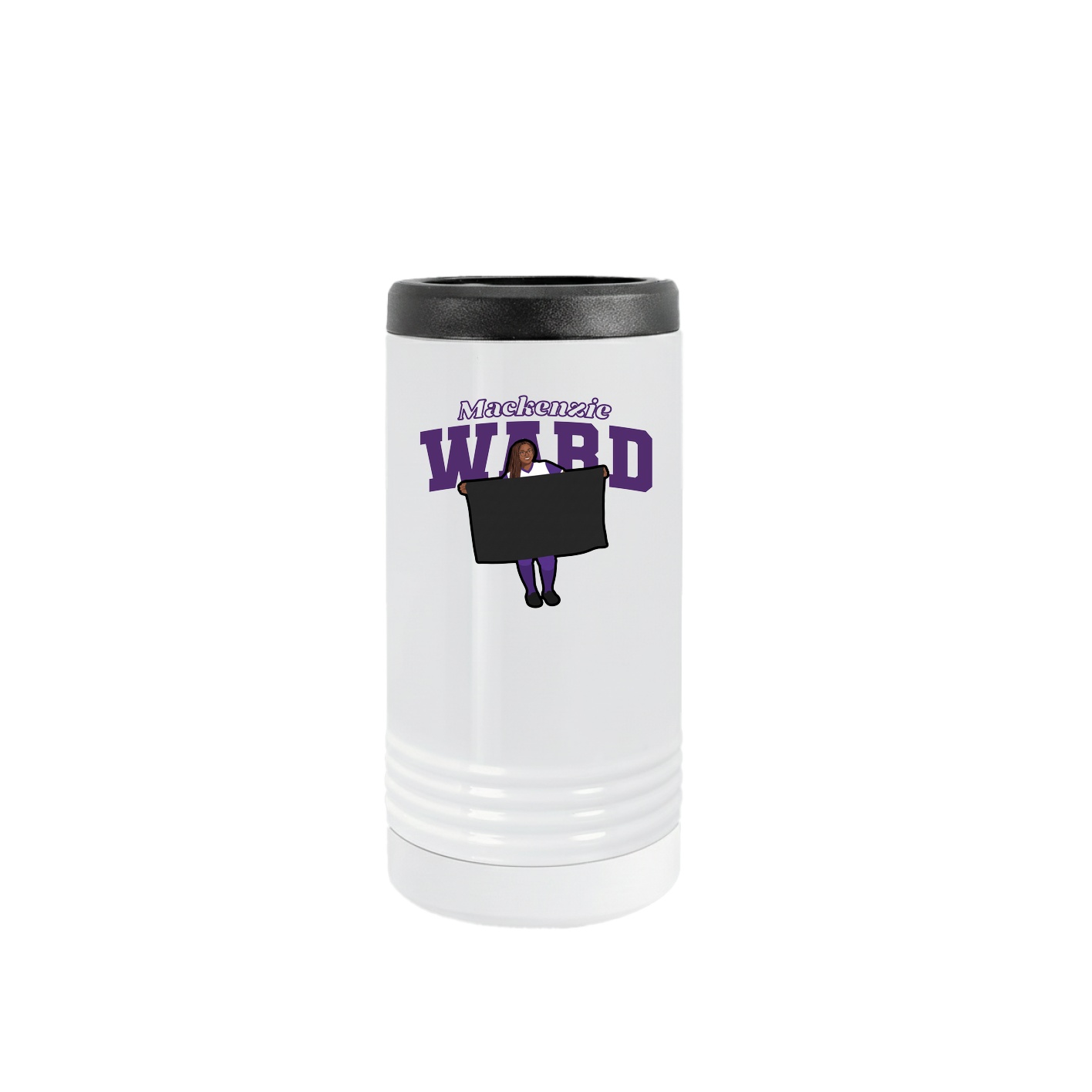 Slim Beverage Holder — Name Arch in White