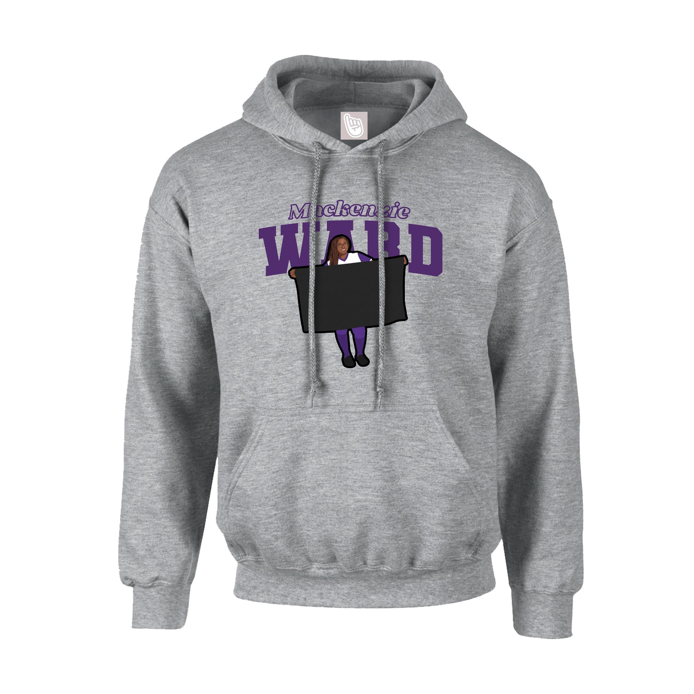 Hoodie — Name Arch in Grey