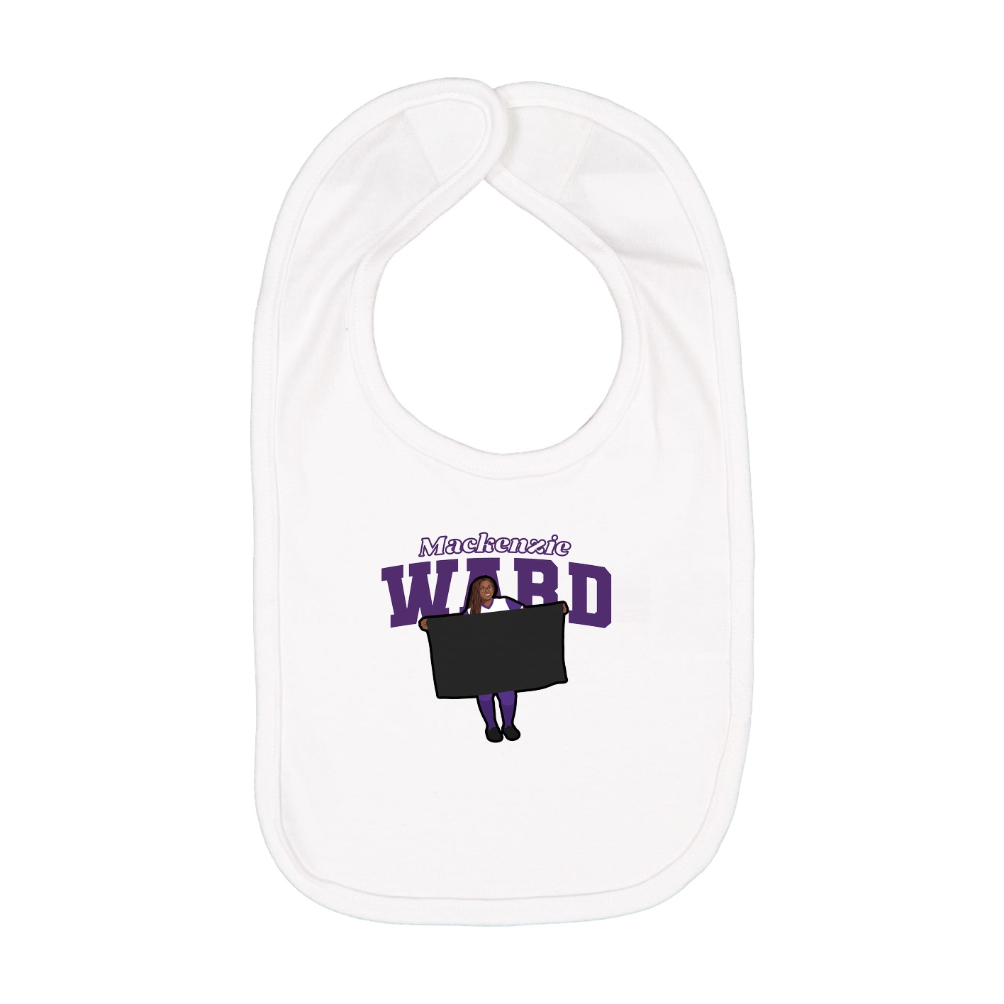 Infant Bib — Name Arch in White