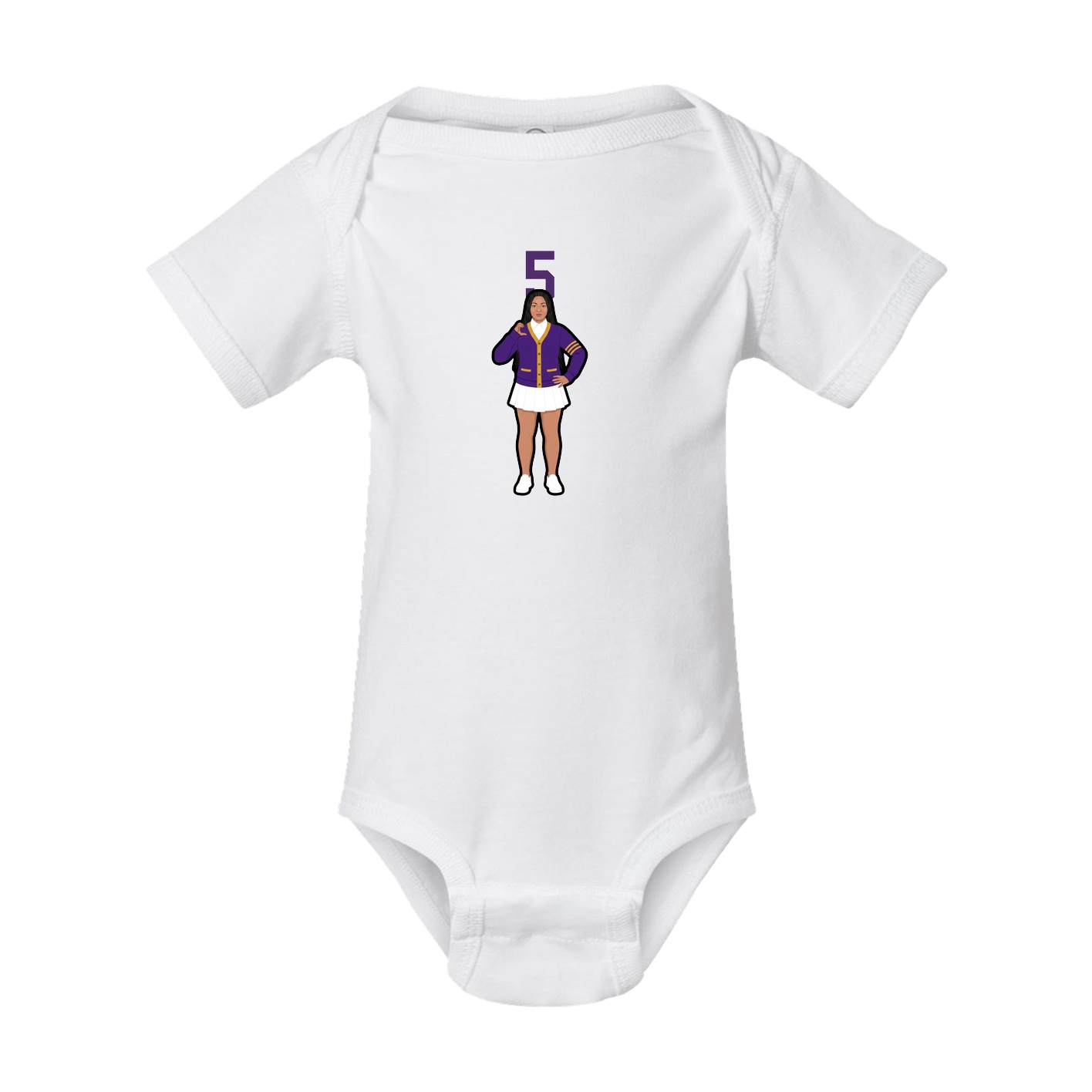 Baby Onesie — Number Top in White