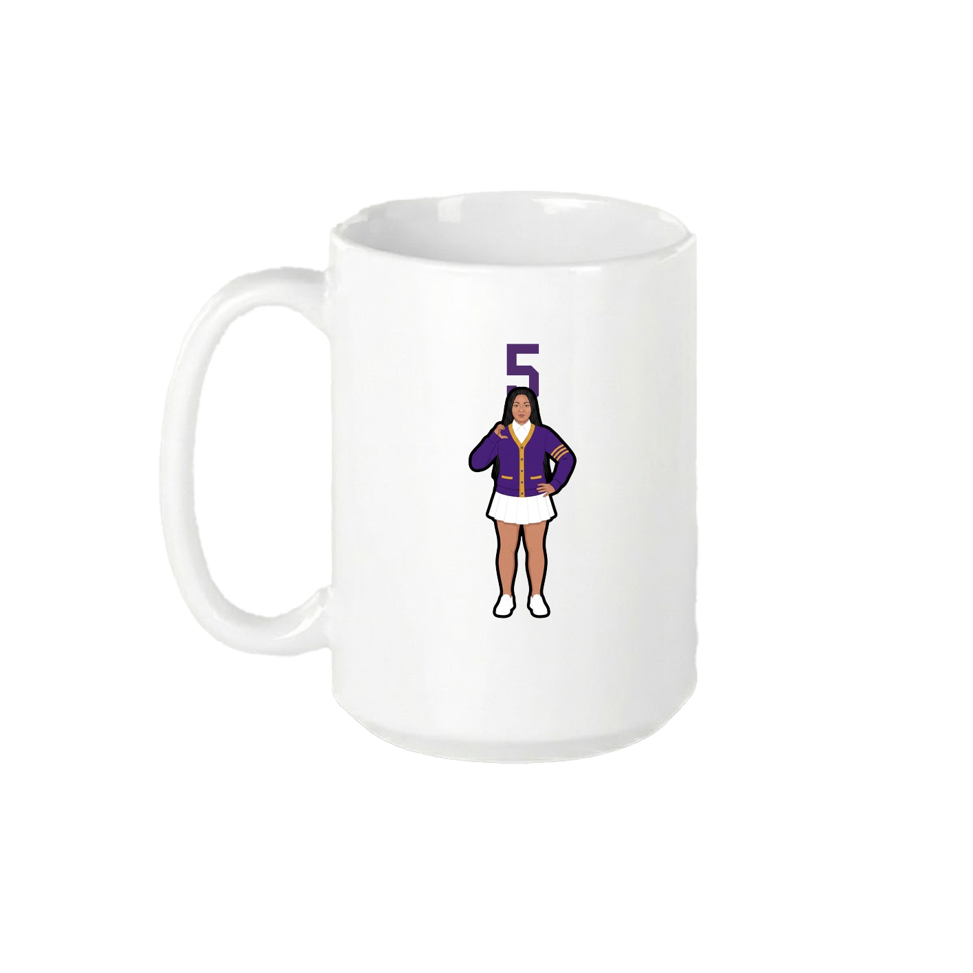 15oz Coffee Mug — Number Top in White