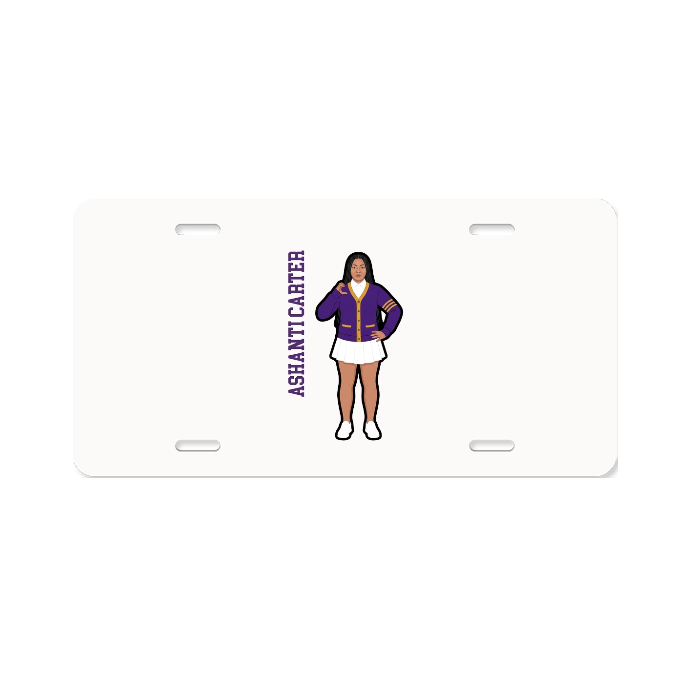 License Plate — Name Vertical in Classic