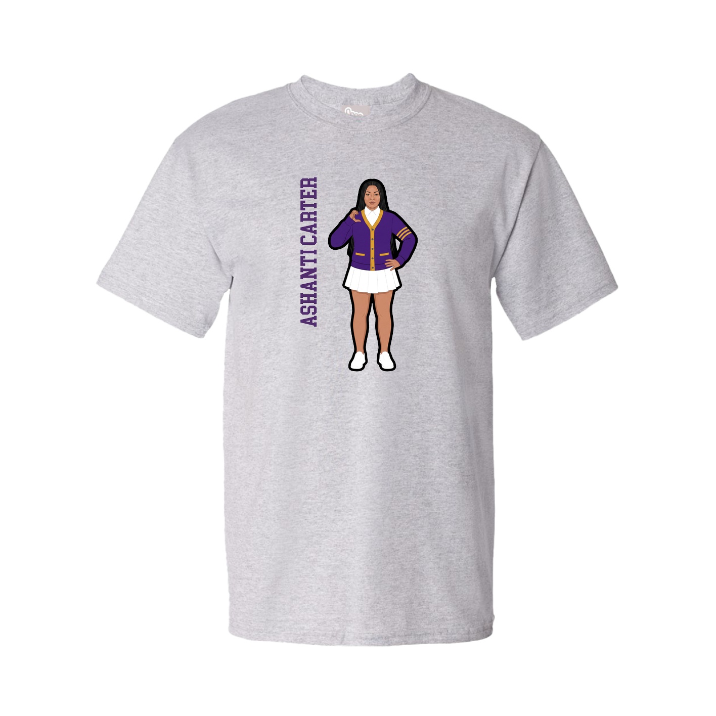 Youth Tee — Name Vertical in Grey