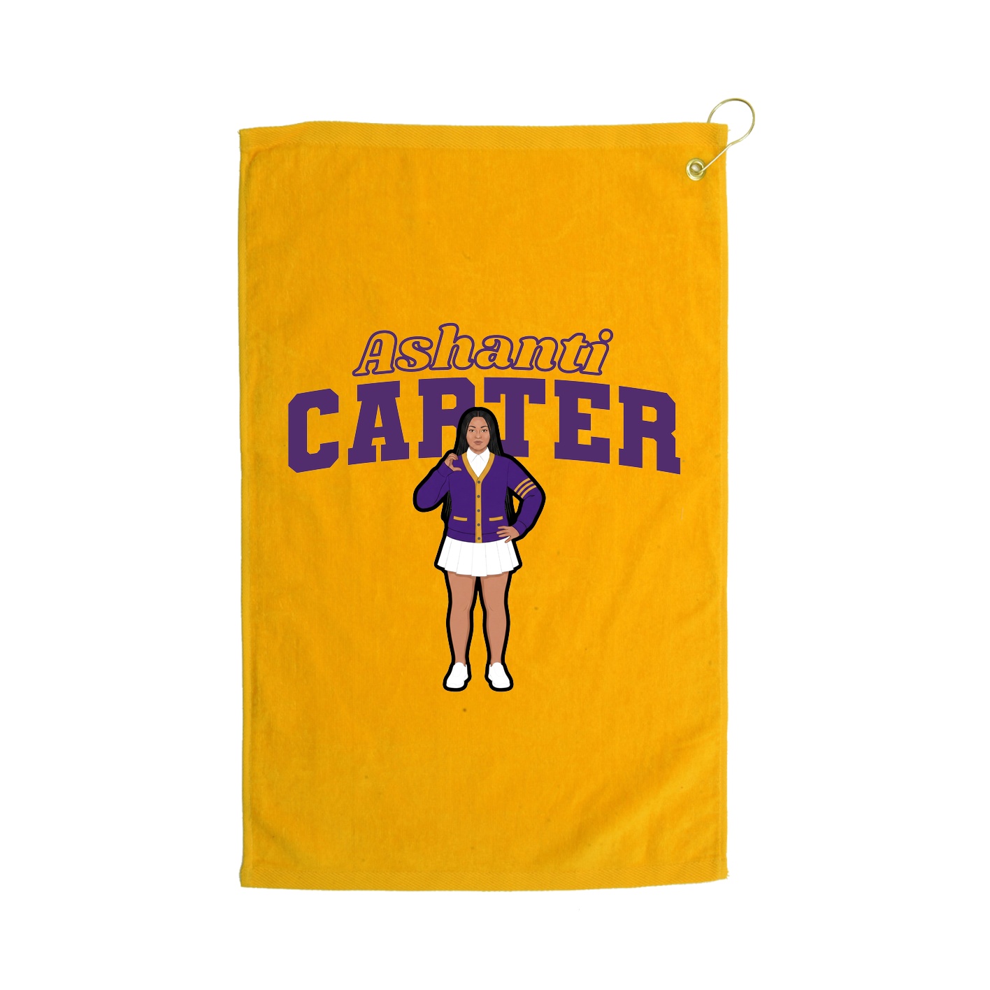 Golf Towel — Name Arch in Gold