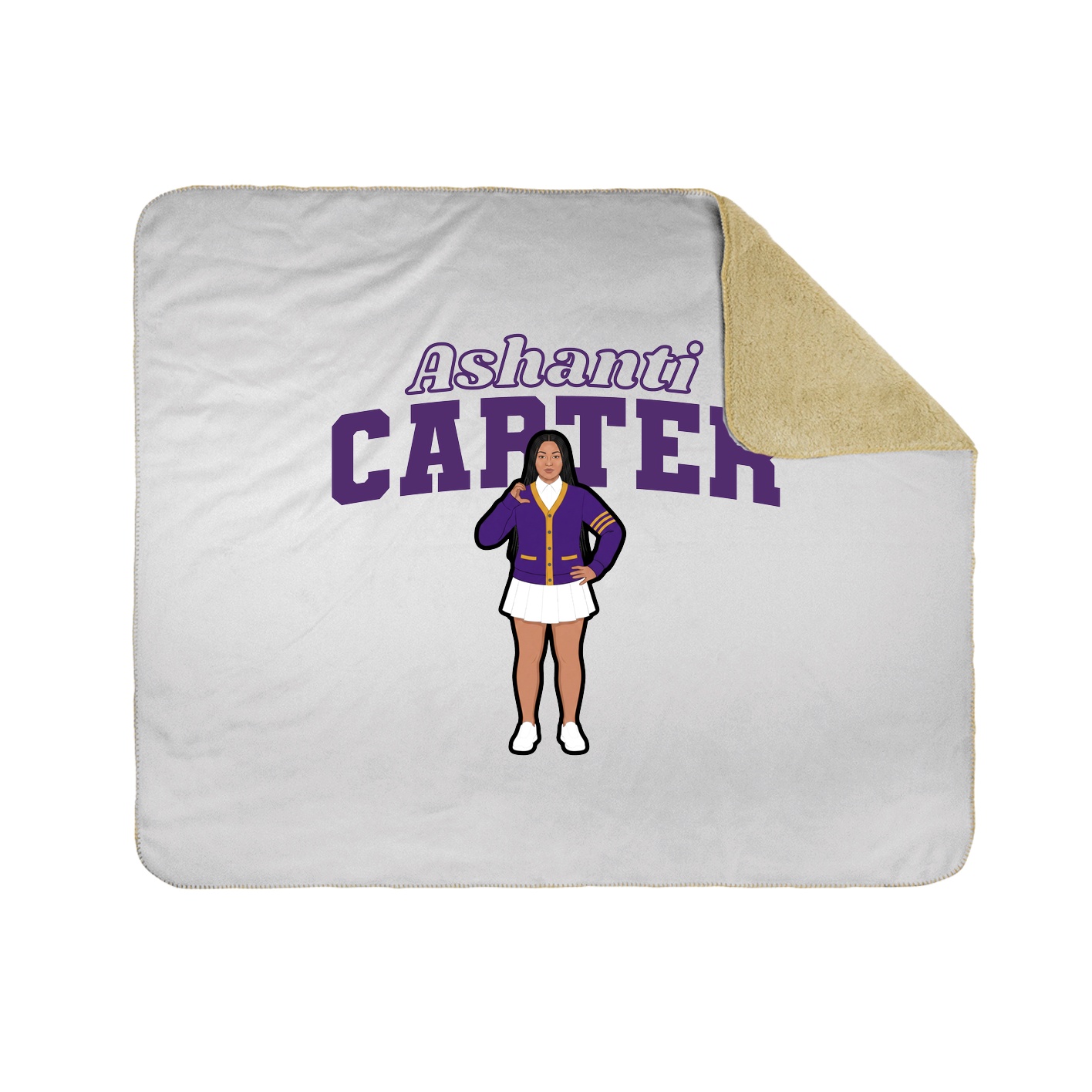 Throw Blanket — Name Arch in White