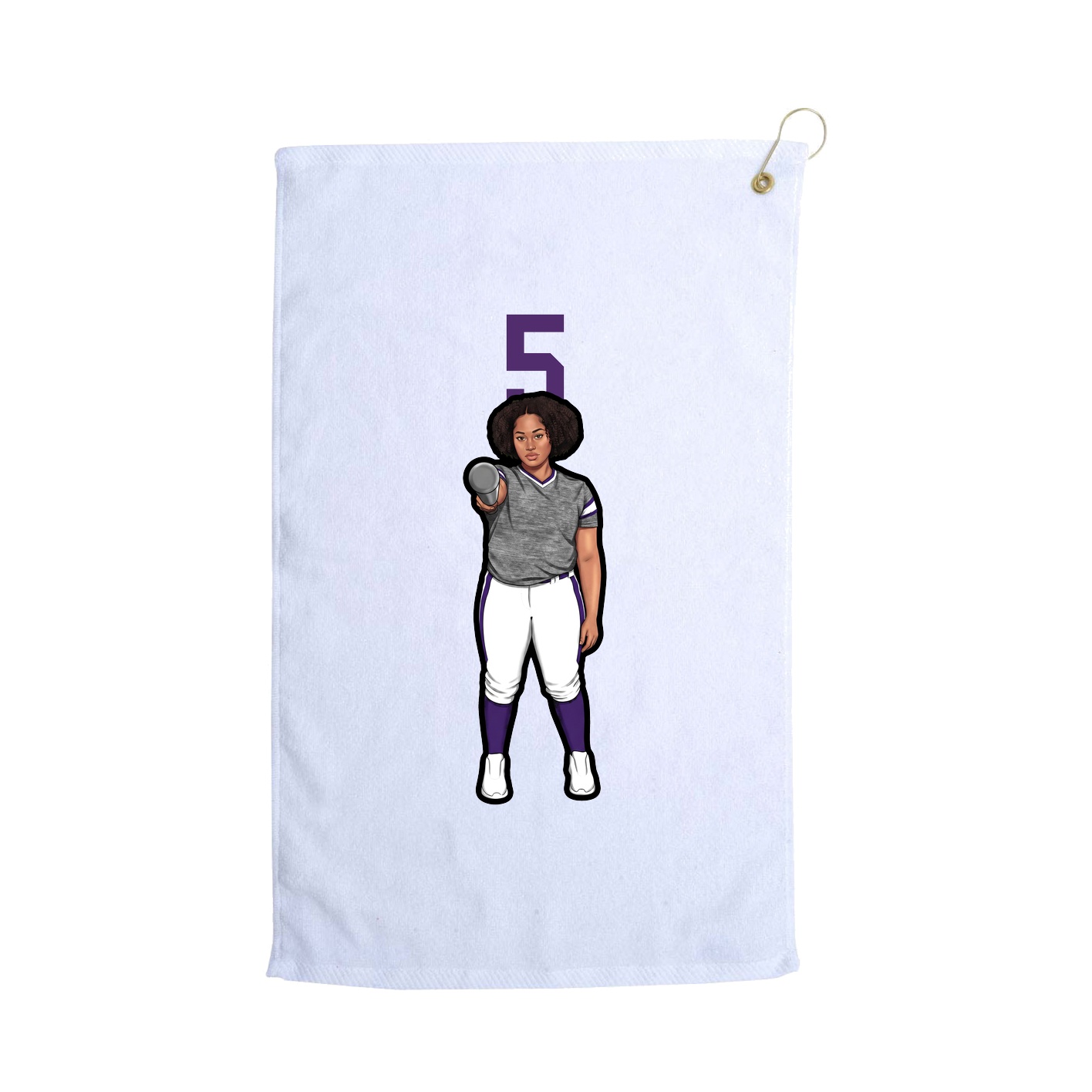 Golf Towel — Number Top in White