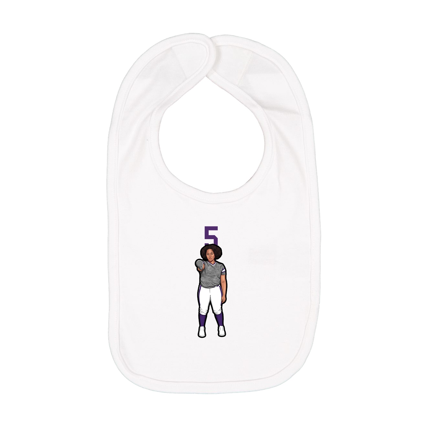 Infant Bib — Number Top in White