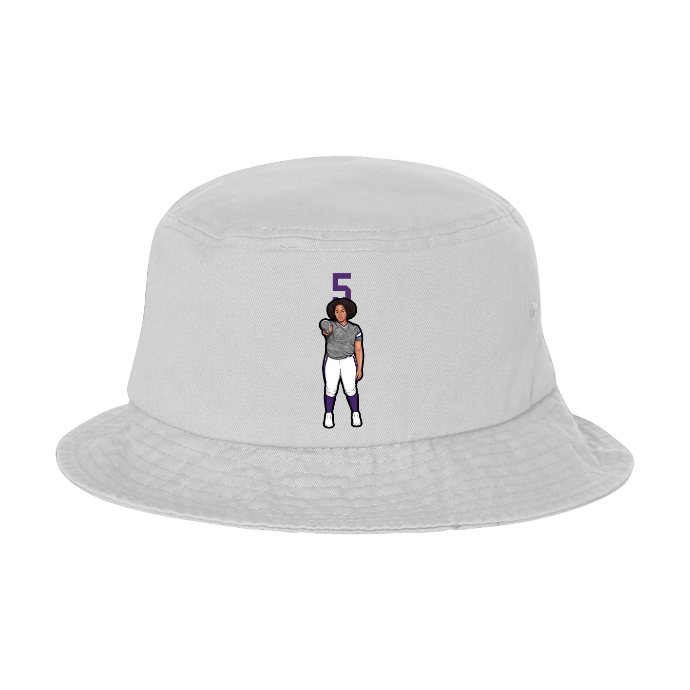 Bucket Cap — Number Top in White