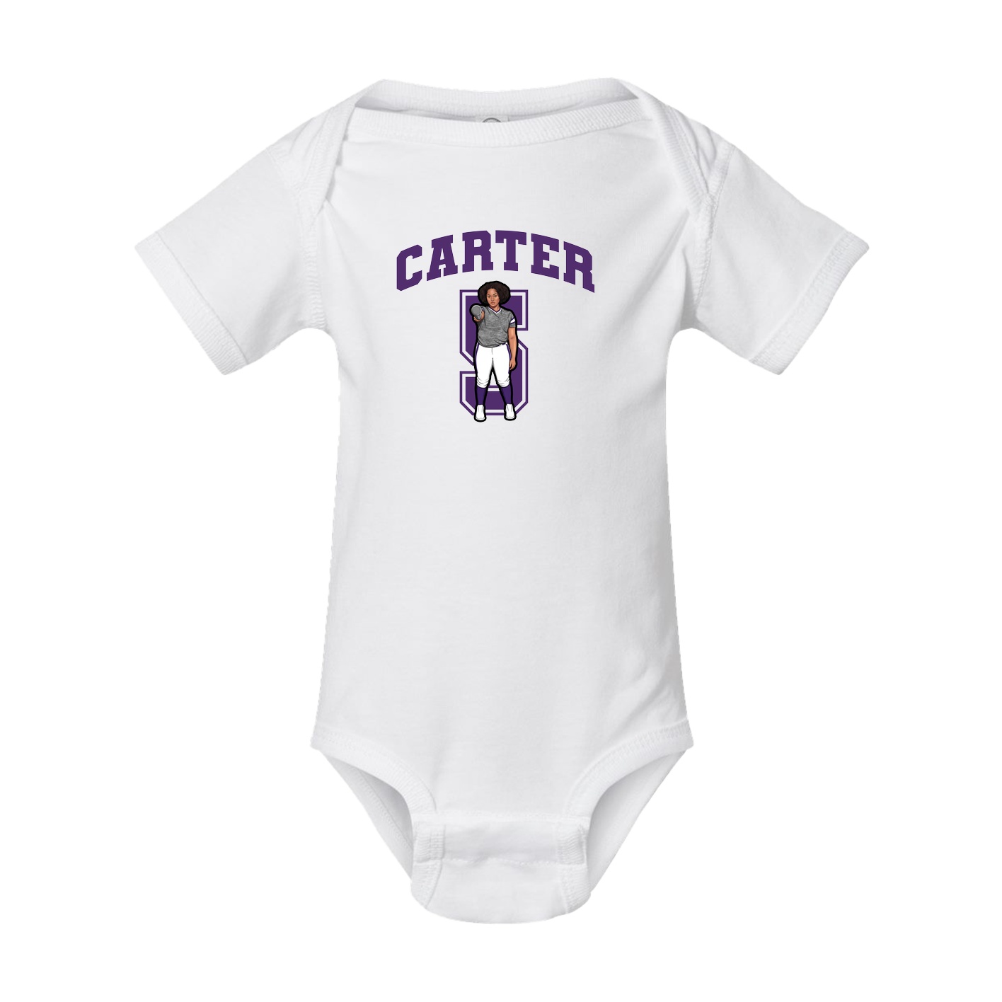 Baby Onesie — Number in White