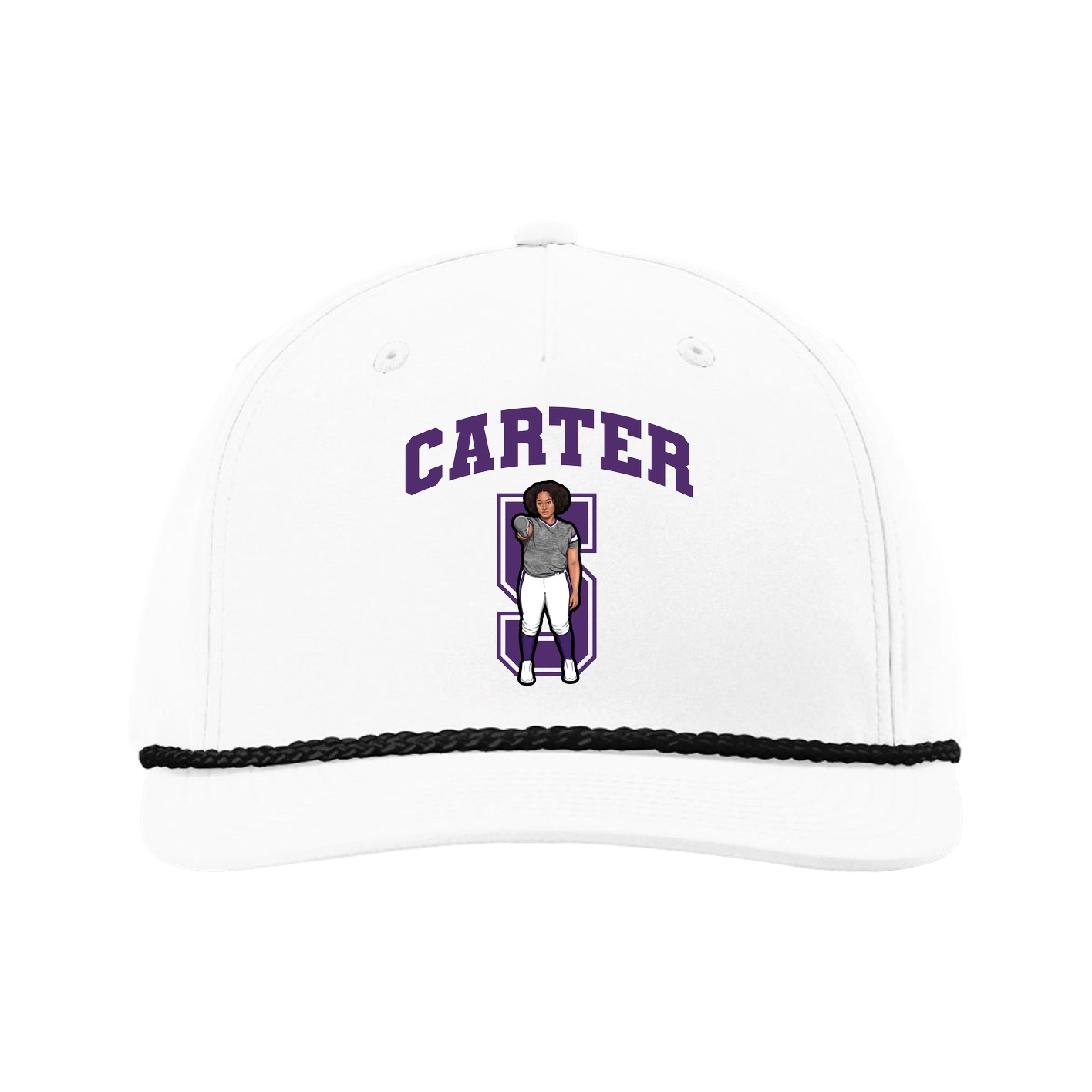 Five-Panel Classic Rope Cap — Number in White