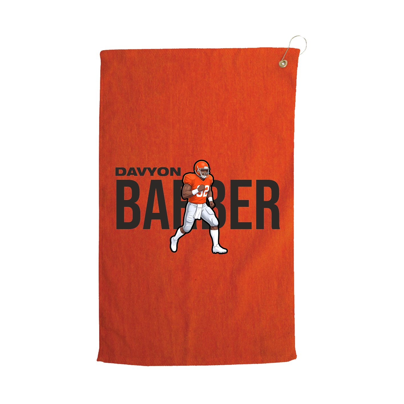 Golf Towel — Player Name in Orange
