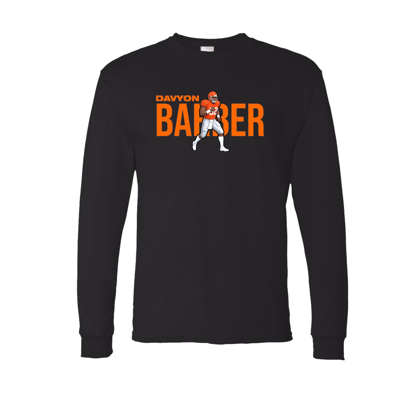 Long Sleeve Tee — Player Name in Black