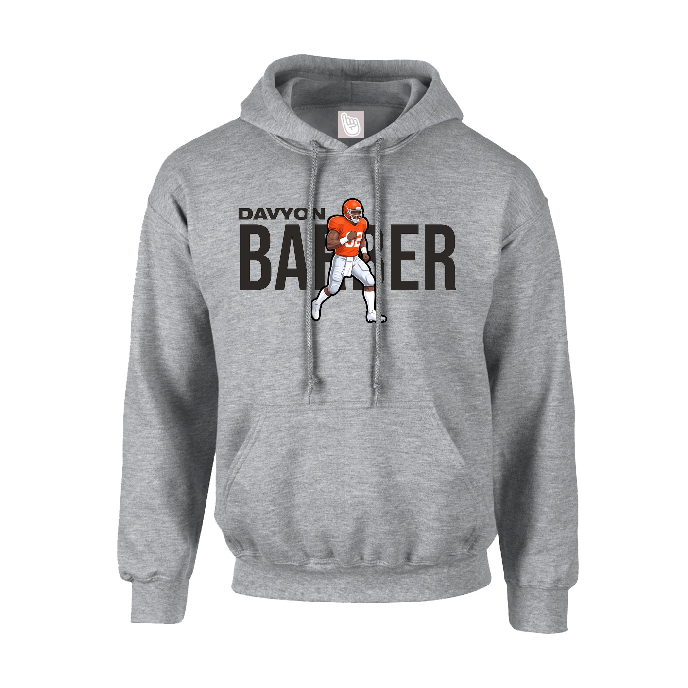 Hoodie — Player Name in Grey