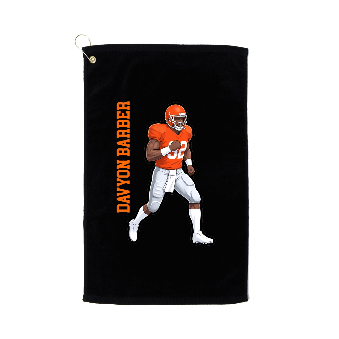 Golf Towel — Name Vertical in Black