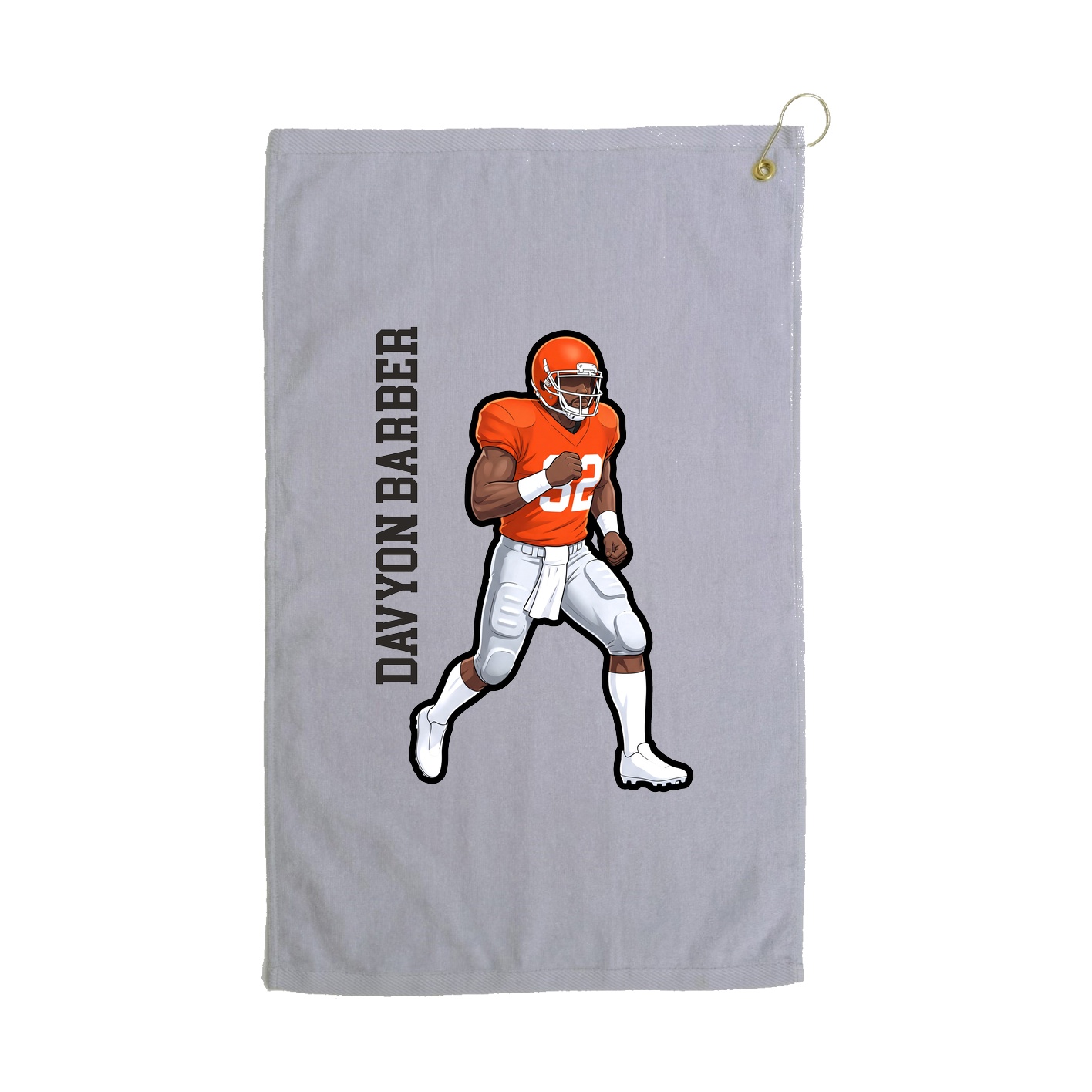 Golf Towel — Name Vertical in Grey