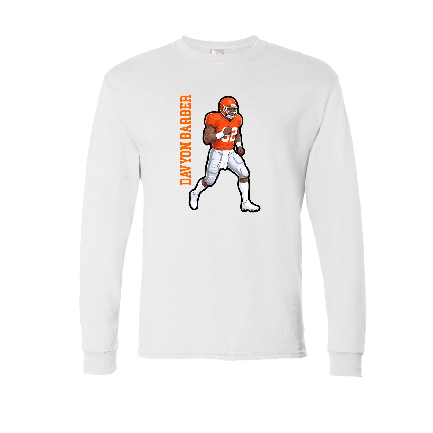 Long Sleeve Tee — Name Vertical in White