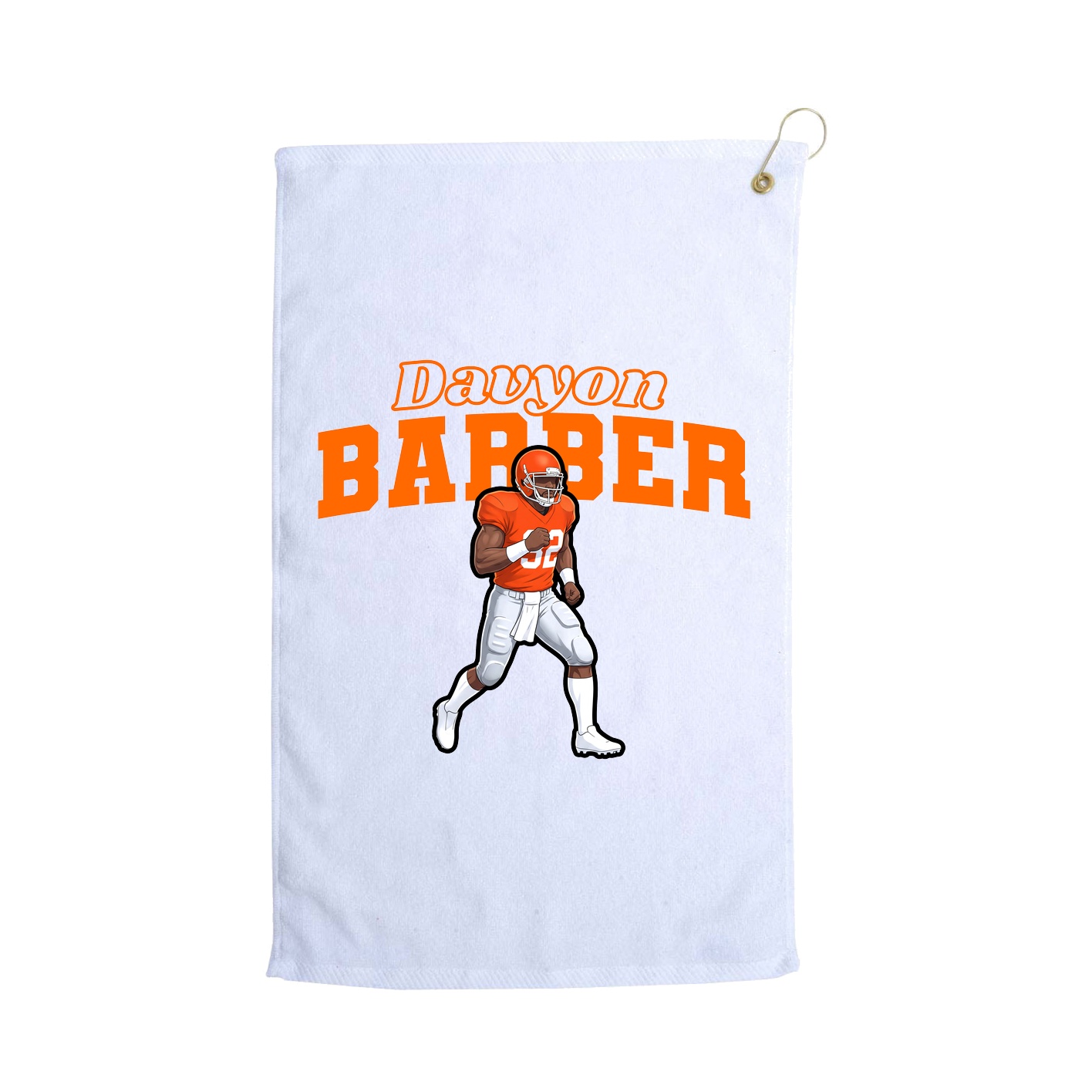 Golf Towel — Name Arch in White