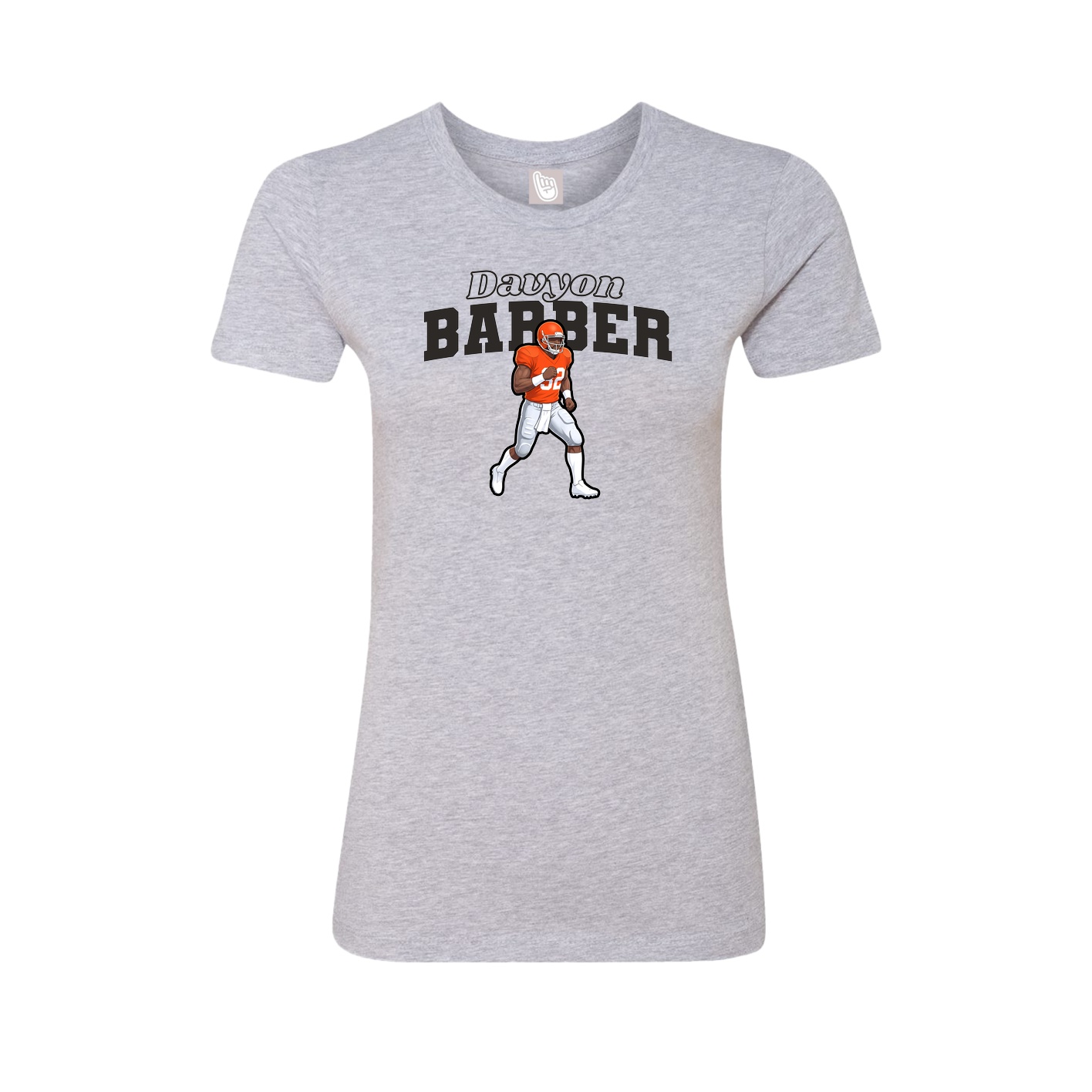 Fitted Women's Tee — Name Arch in Grey