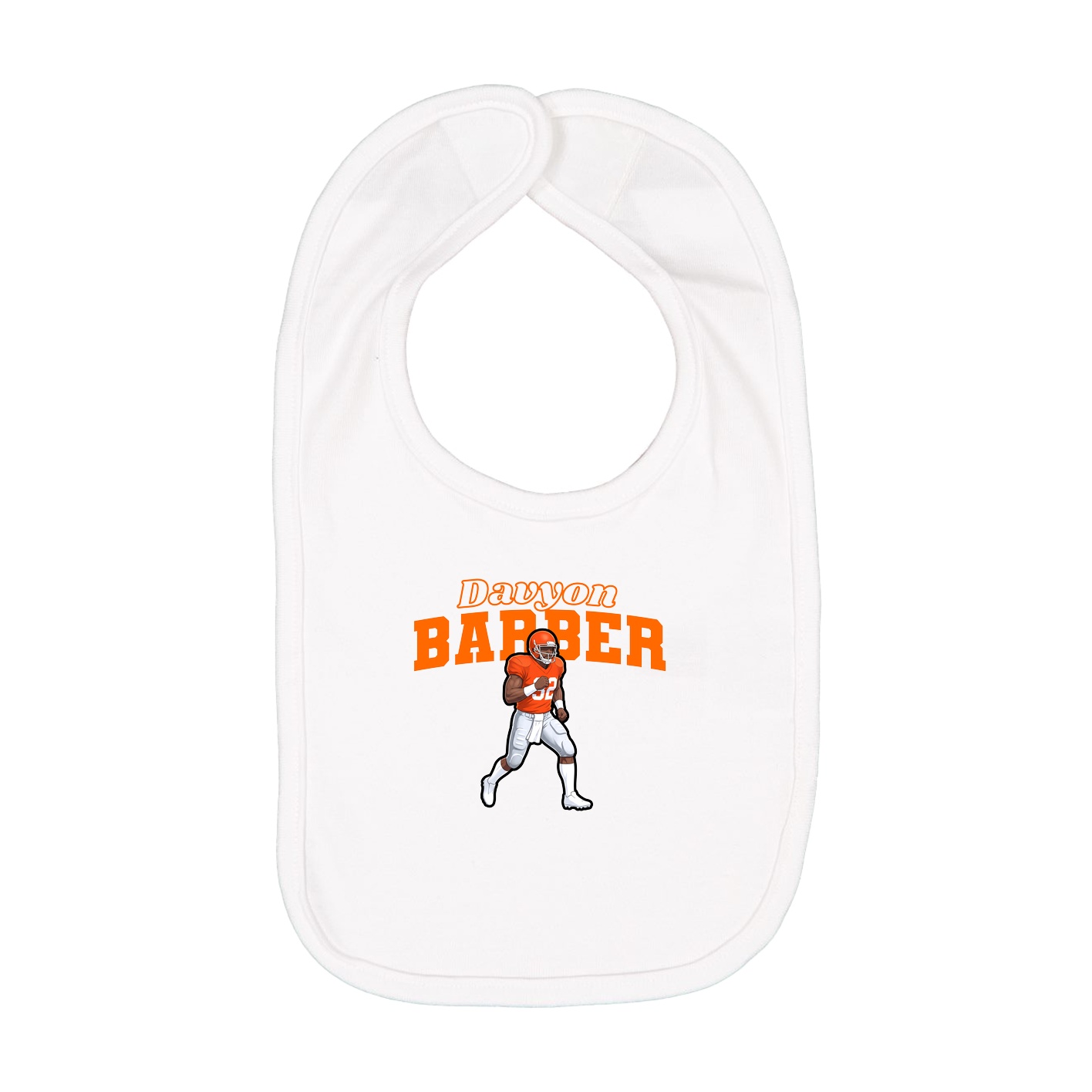 Infant Bib — Name Arch in White