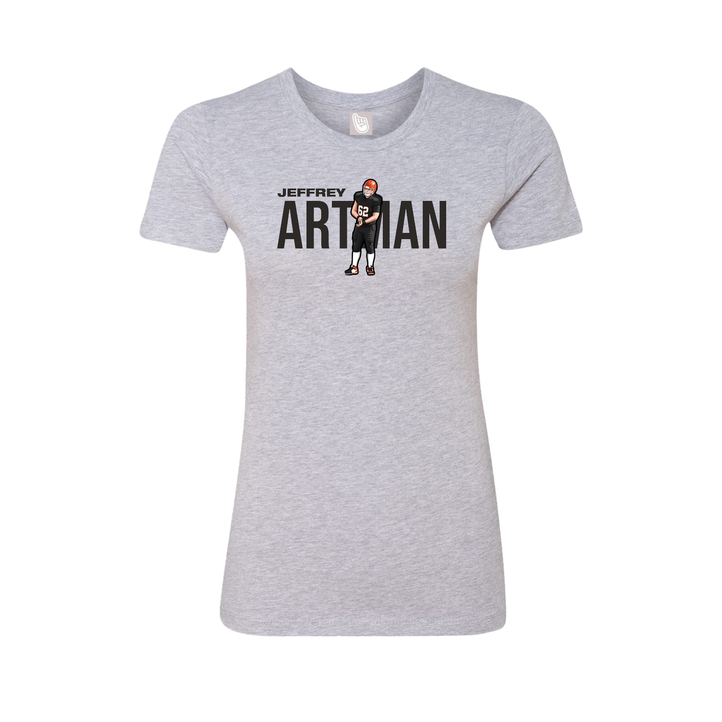 Fitted Women's Tee — Player Name in Grey