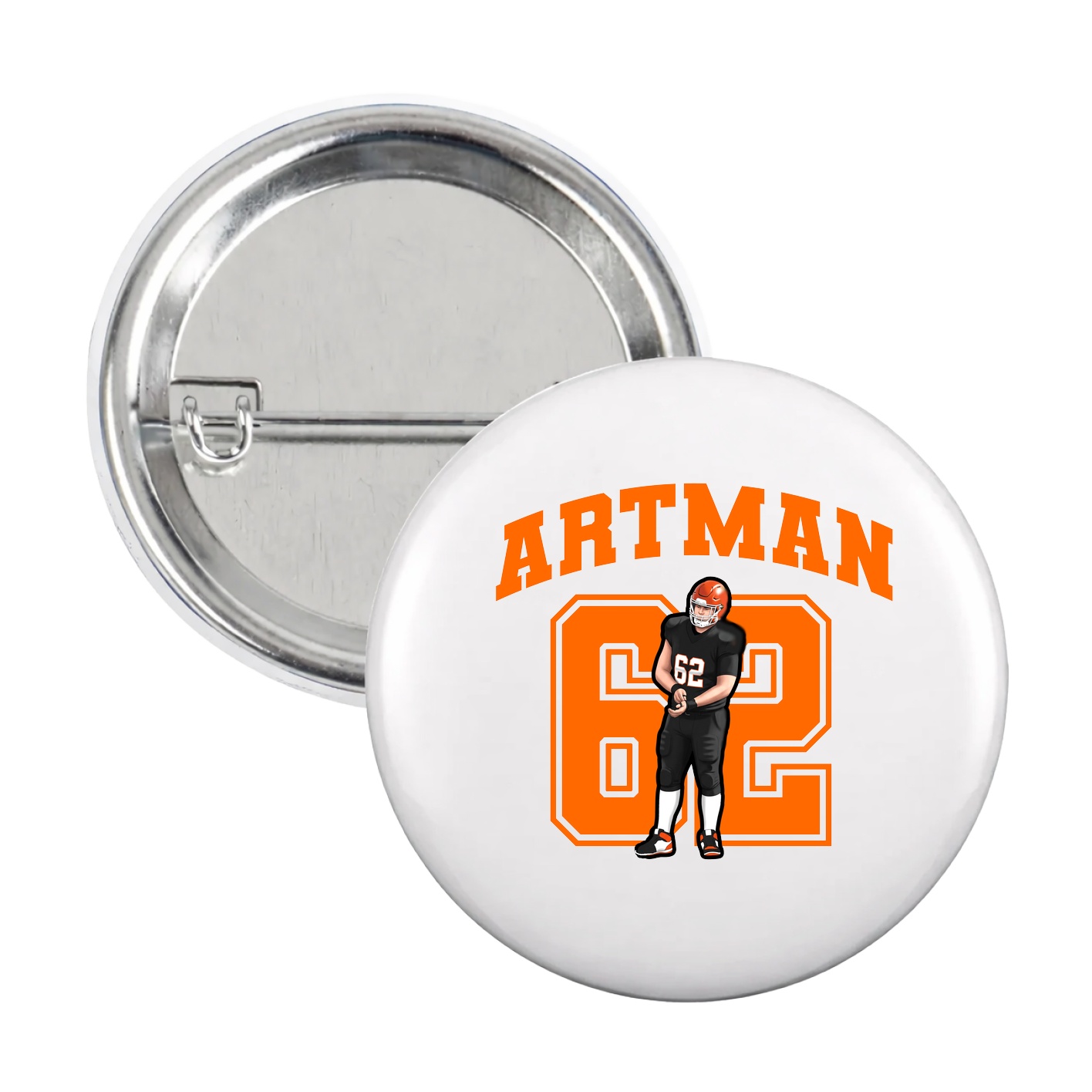 Game Day Button — Number in White