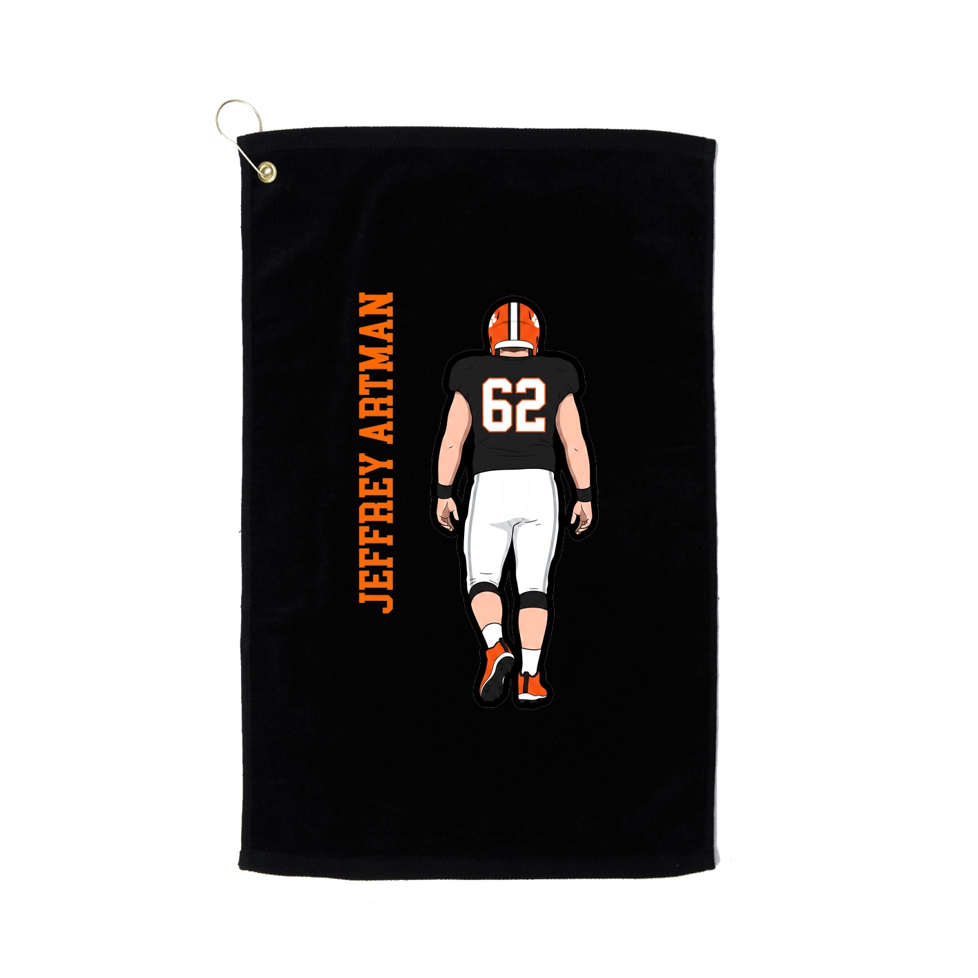 Golf Towel — Name Vertical in Black