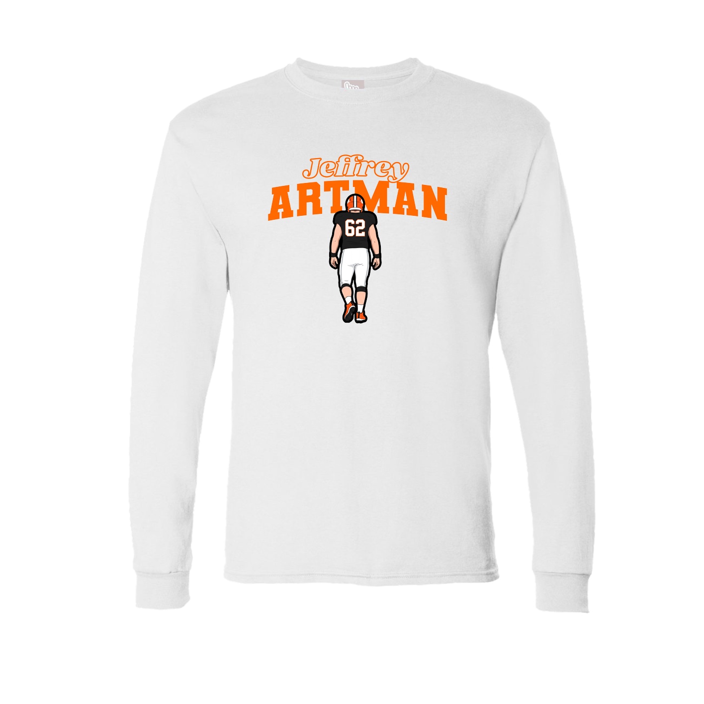 Long Sleeve Tee — Name Arch in White
