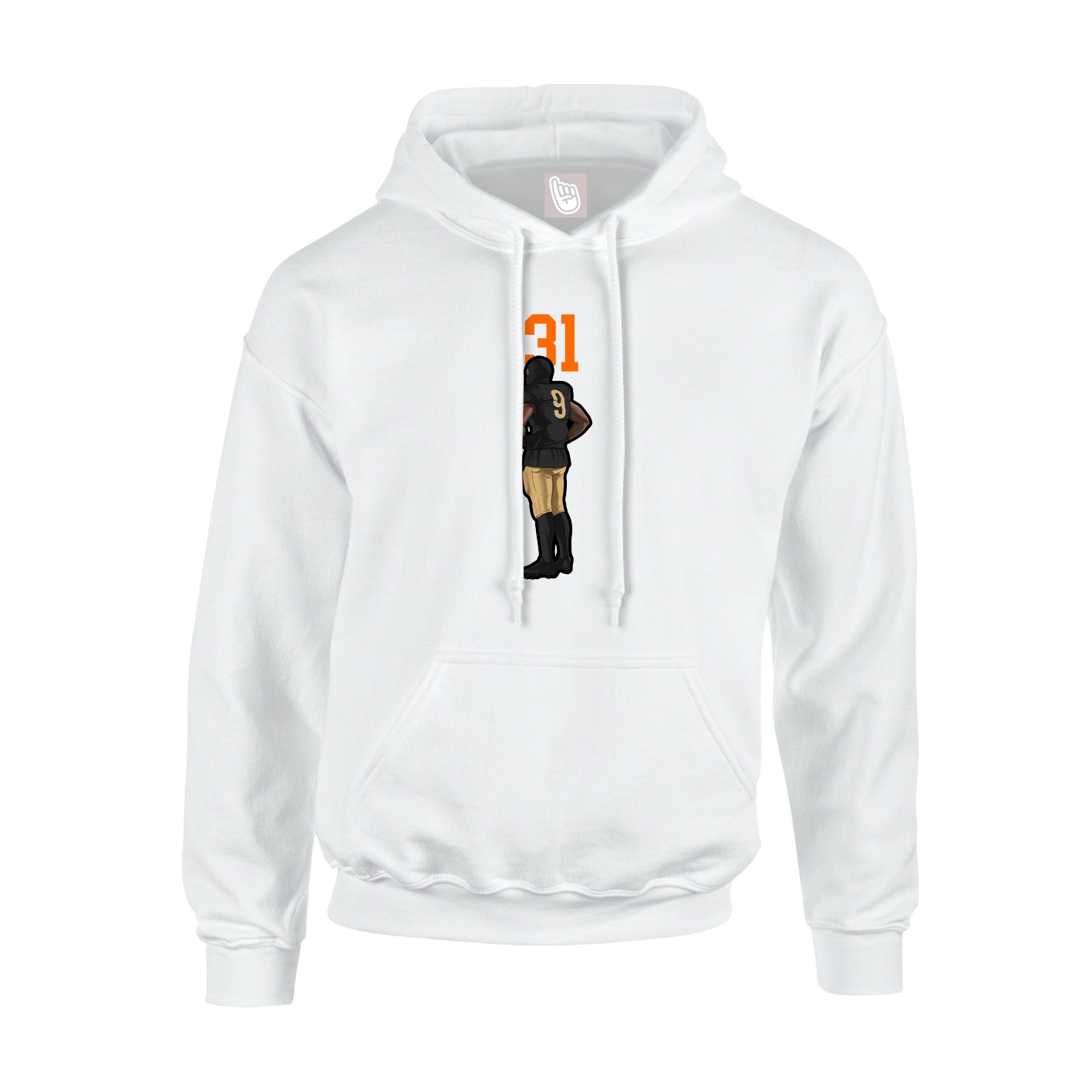 Youth Hoodie — Number Top in White