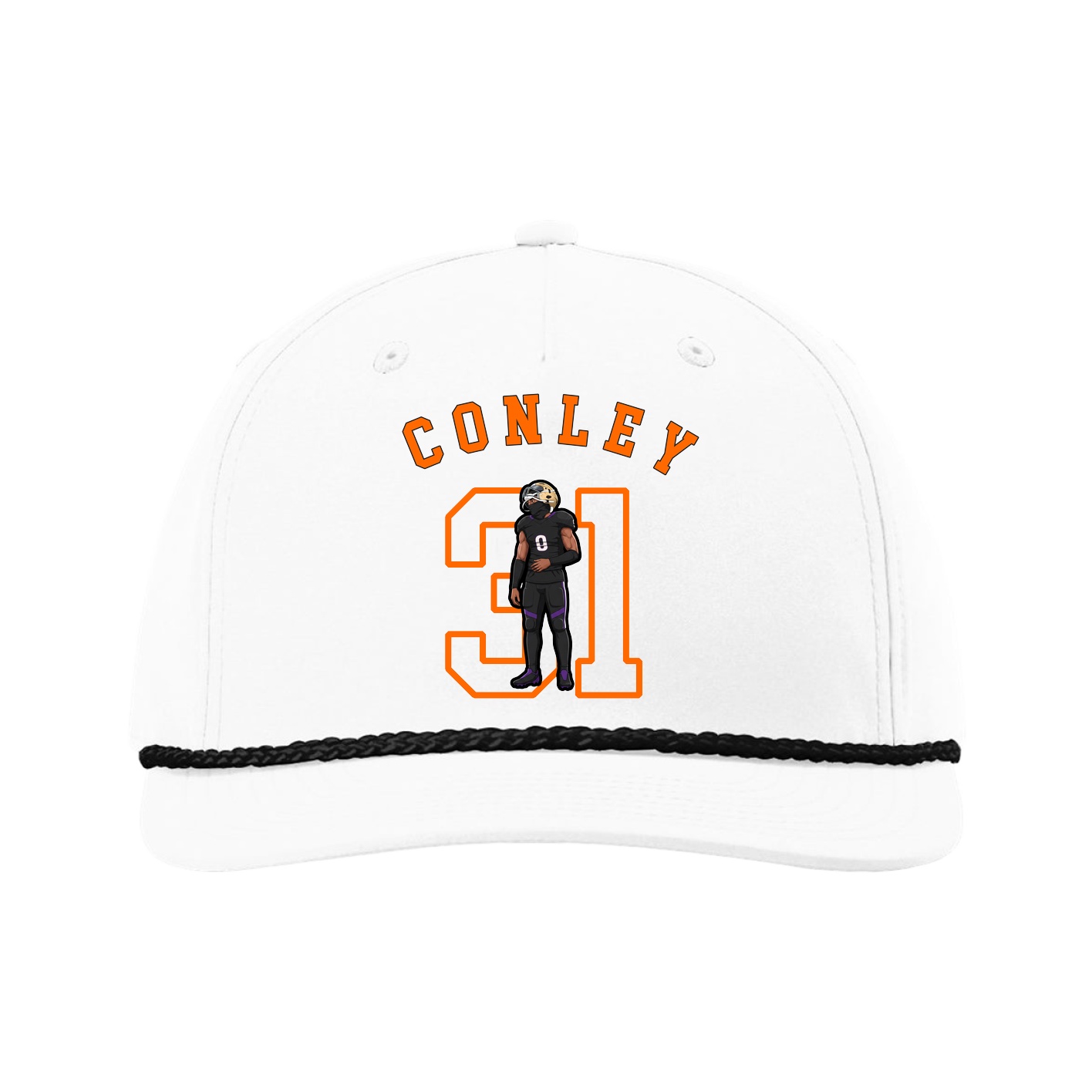 Five-Panel Classic Rope Cap — Shirsey Arch in White