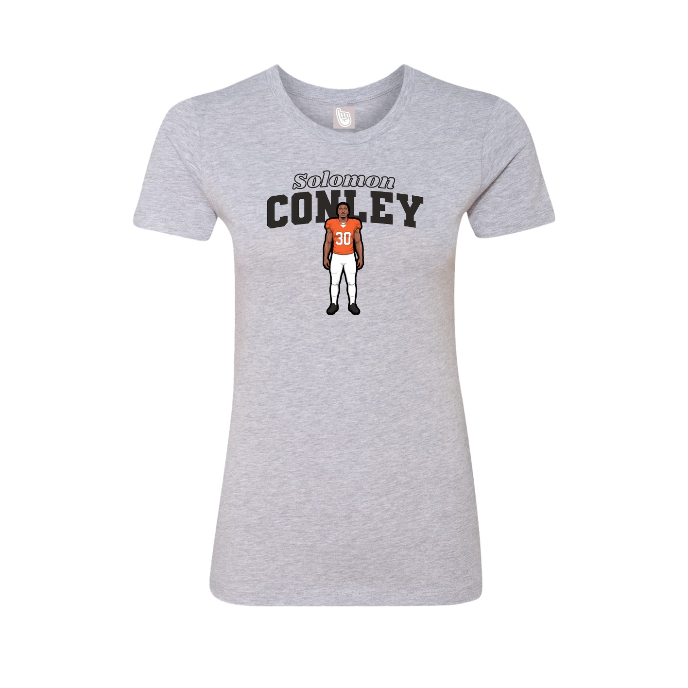 Fitted Women's Tee — Name Arch in Grey