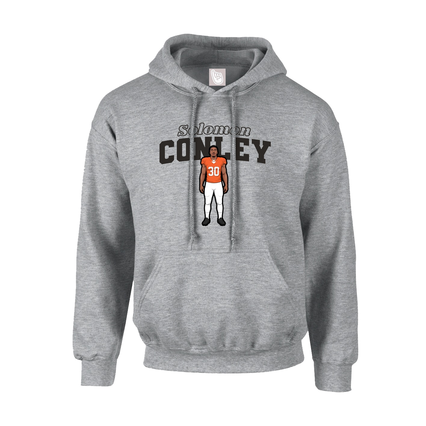Youth Hoodie — Name Arch in Grey