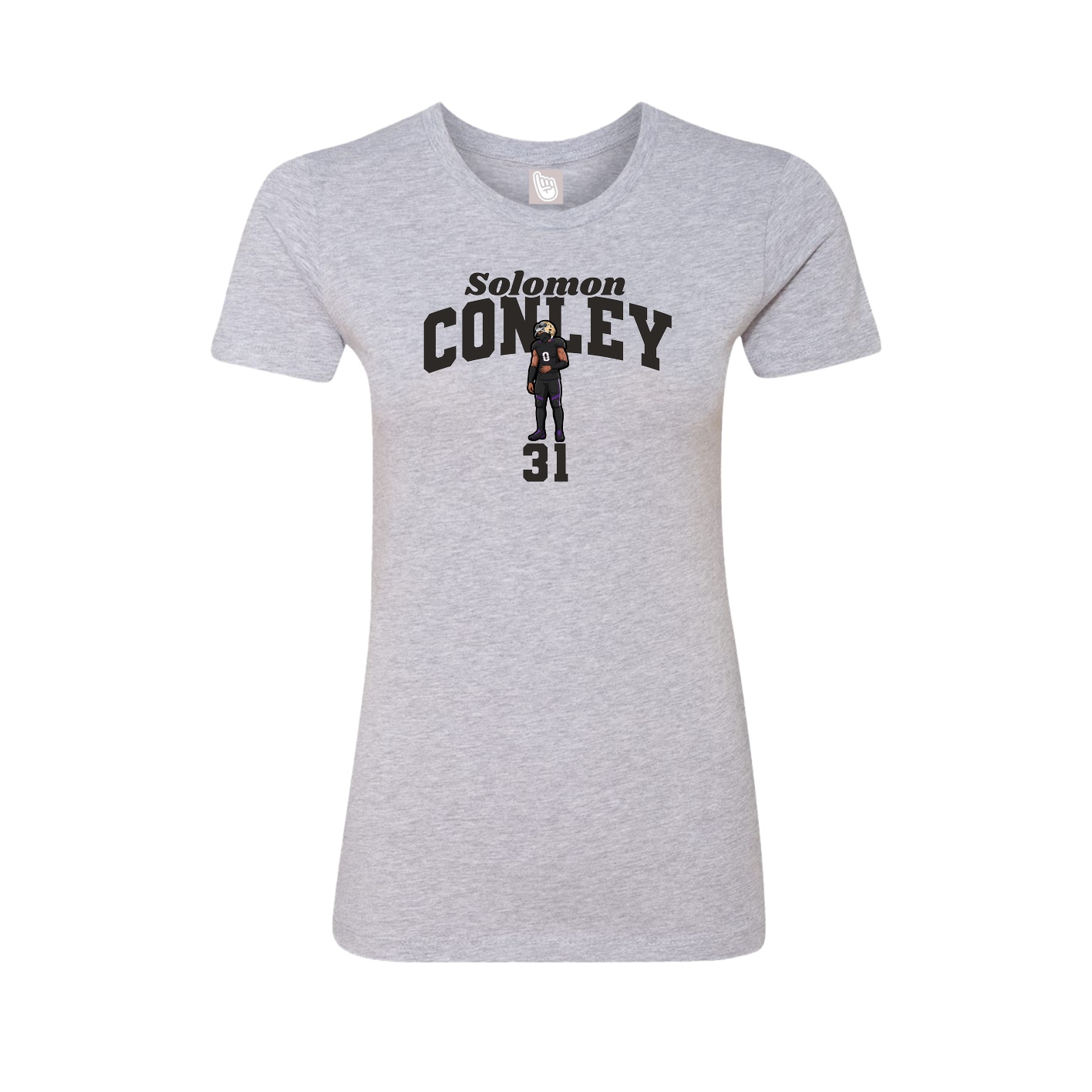 Fitted Women's Tee — Signature Arch in Grey